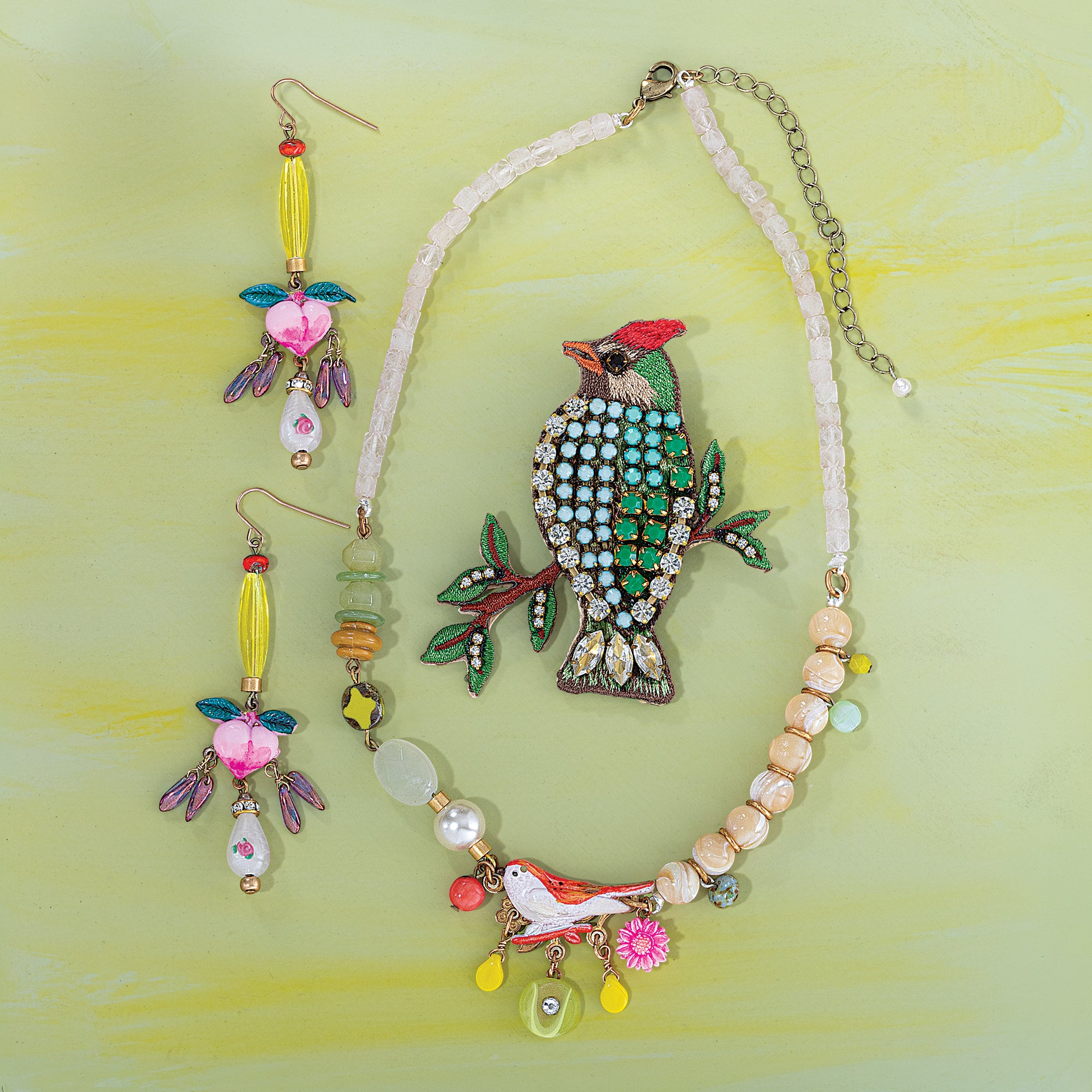 Repurposed Relics Tropical Songbird Brooch (Preorder)