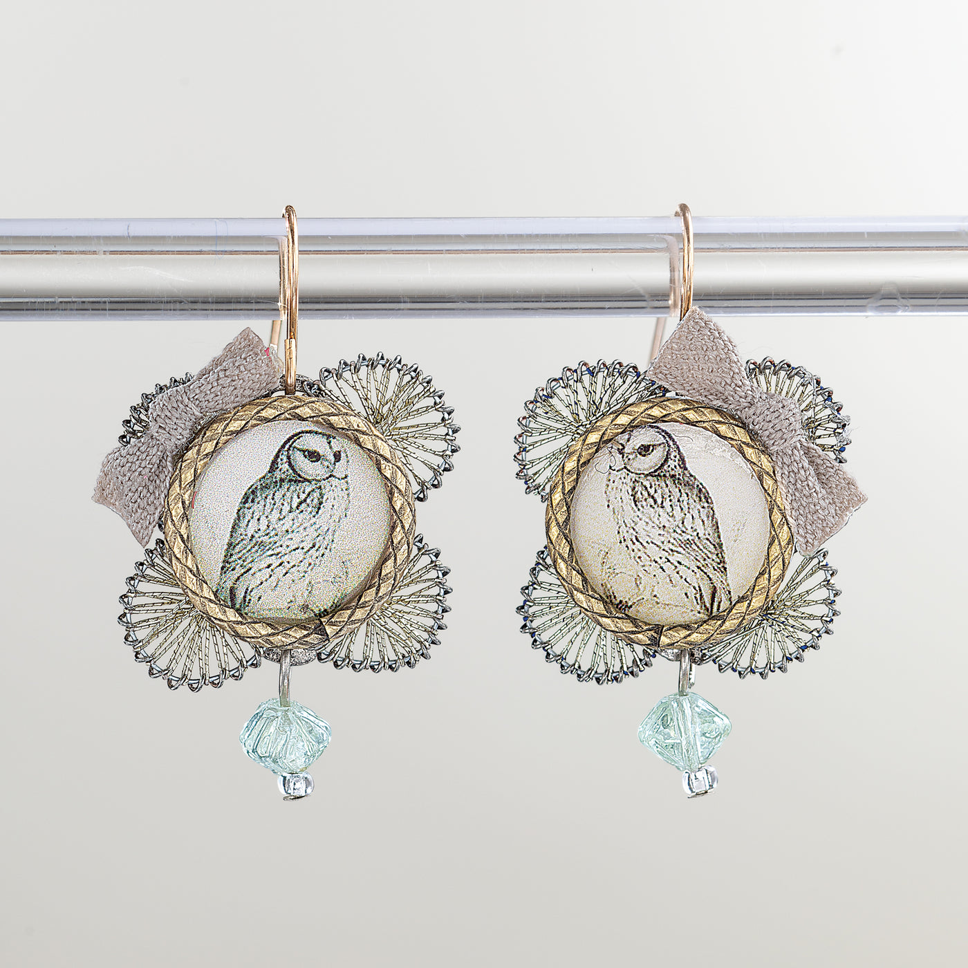 Repurposed Relics Barn Owl Earrings (Preorder)