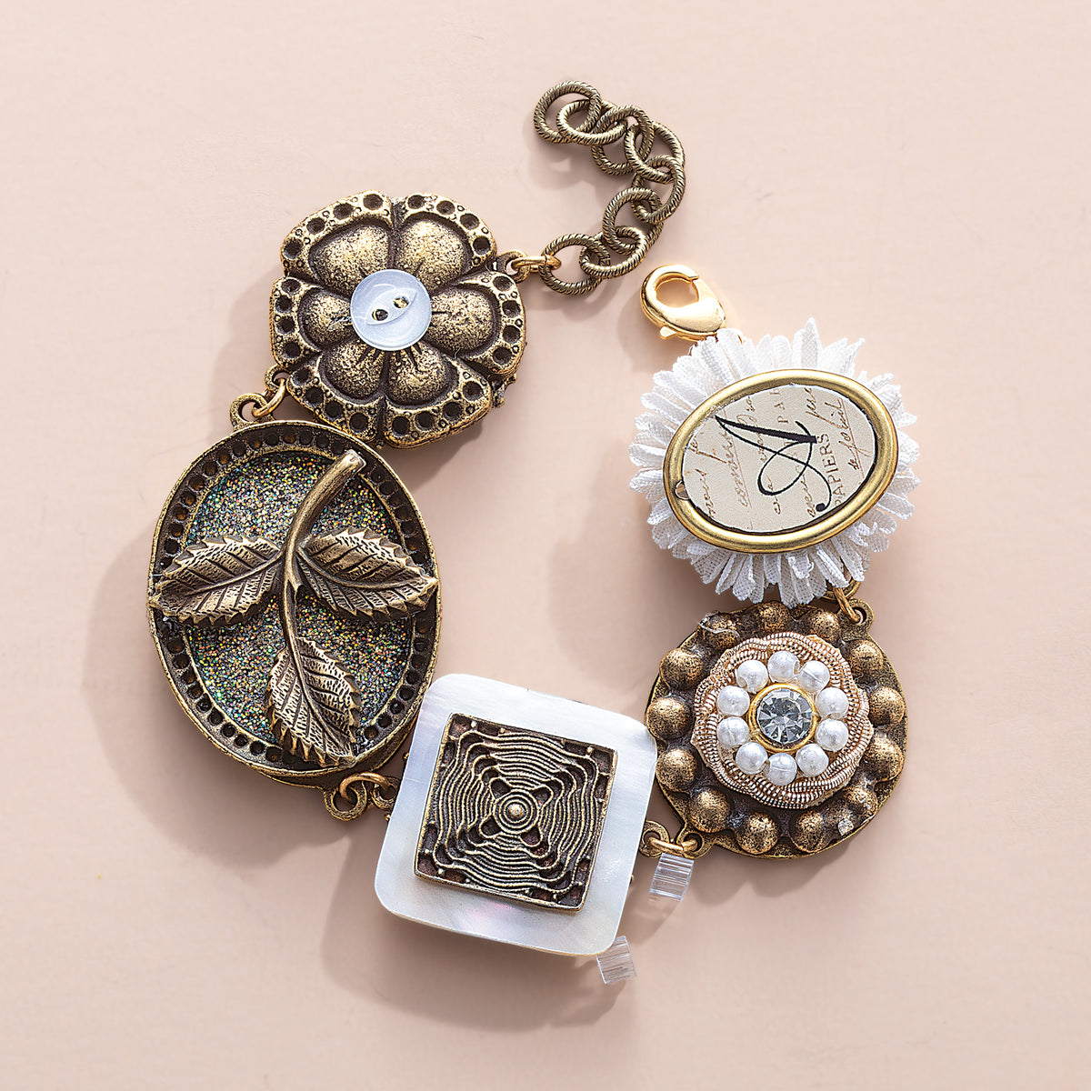 Vintage-Inspired Pearl Flowers & Flourishes Bracelet