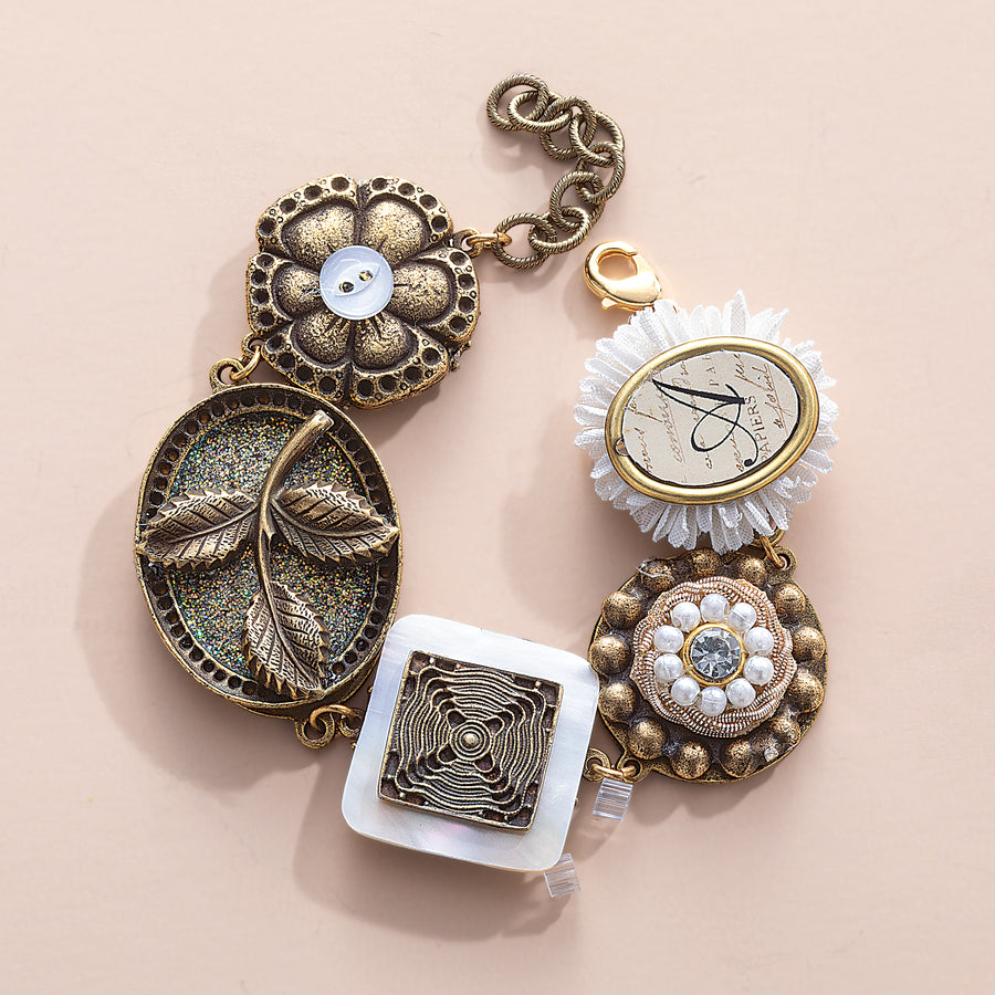 Vintage-Inspired Pearl Flowers & Flourishes Bracelet