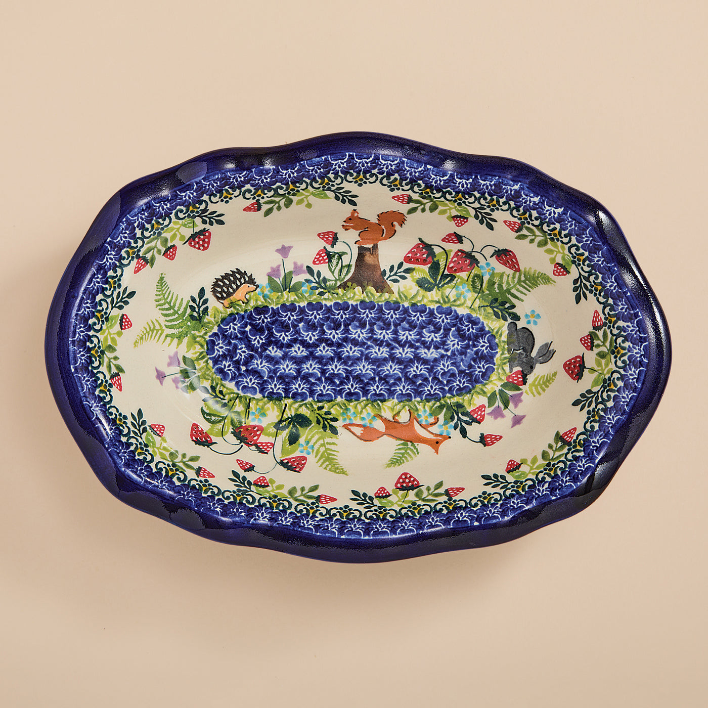 Polish Pottery Garden Wildlife Serving Dish (Preorder)