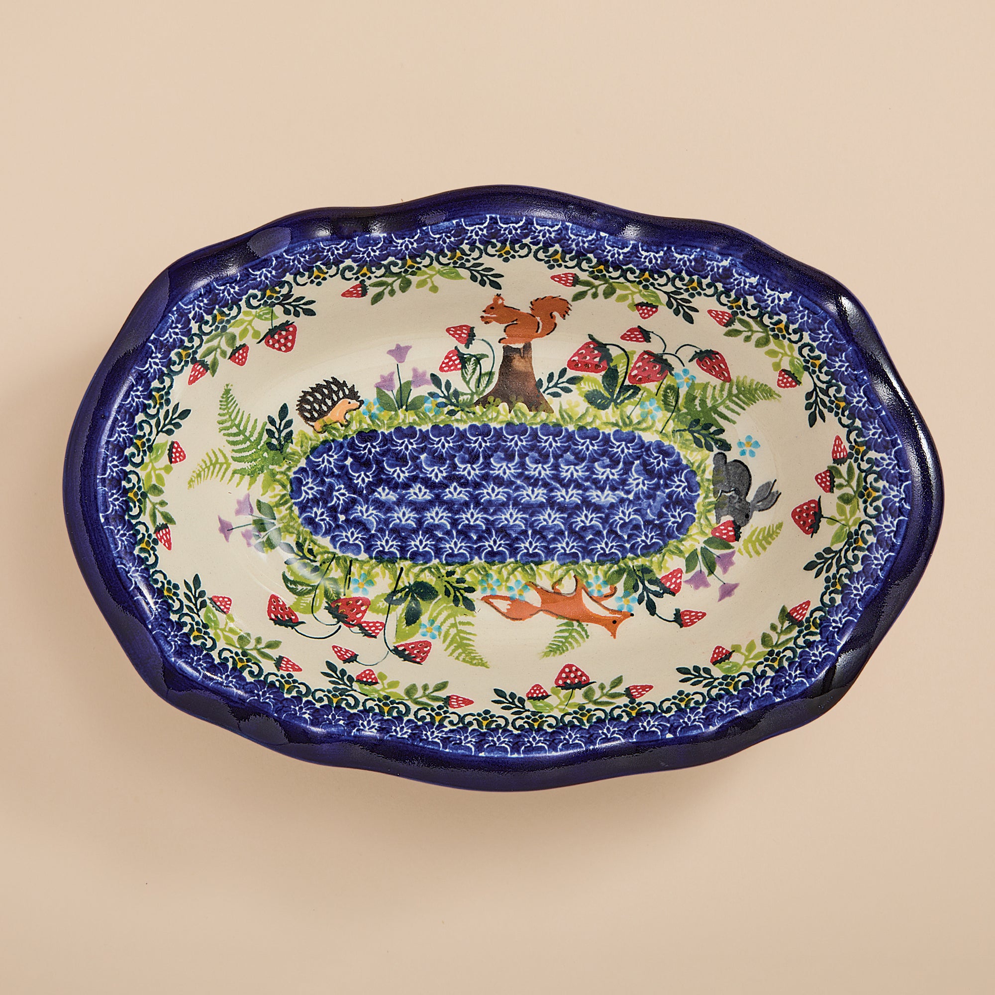 Polish Pottery Garden Wildlife Serving Dish (Preorder)