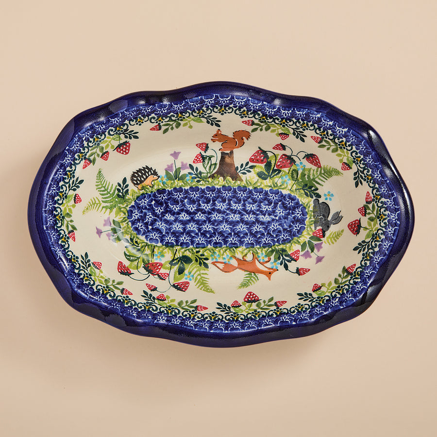 Polish Pottery Garden Wildlife Serving Dish (Preorder)