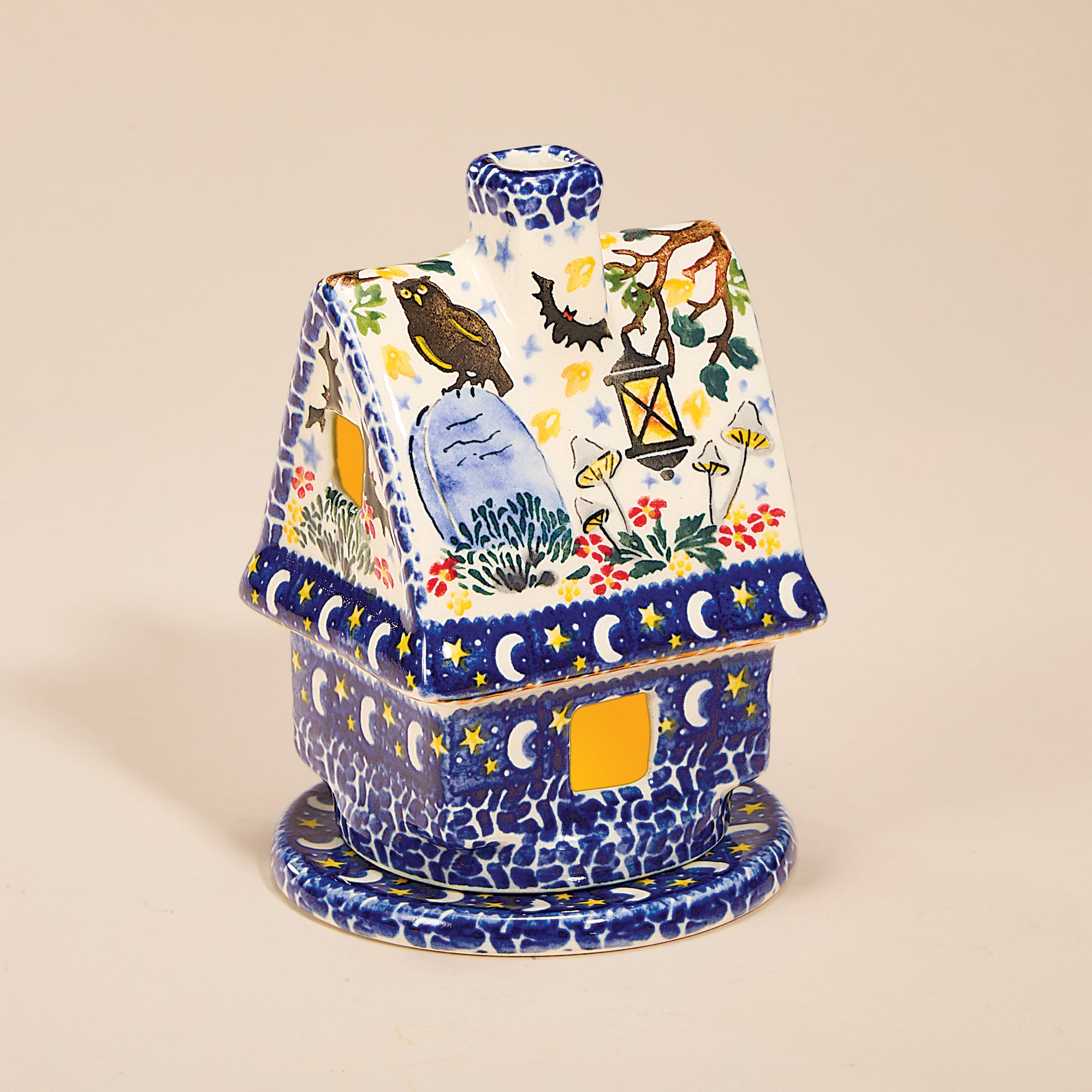 Polish Pottery Fright Night House Luminary (Preorder)