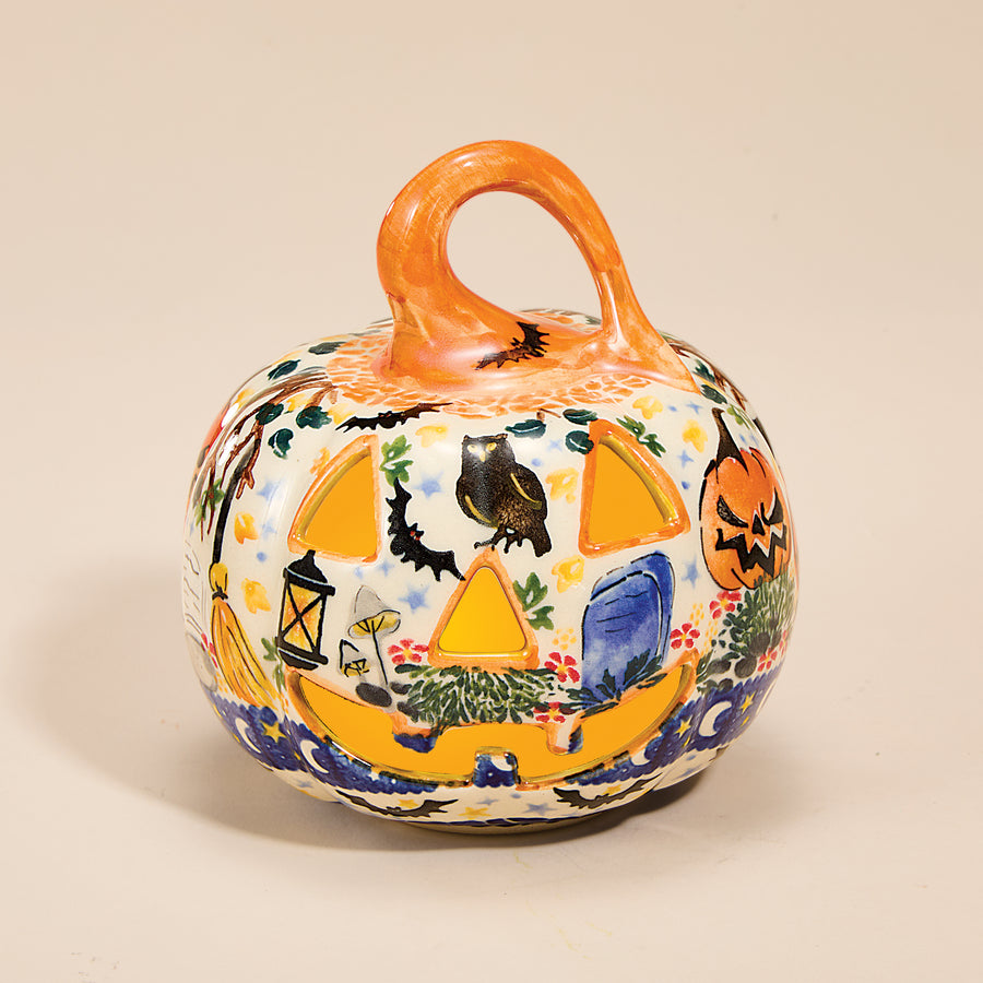 Polish Pottery Fright Night Mini Jack Luminary (Preorder)
