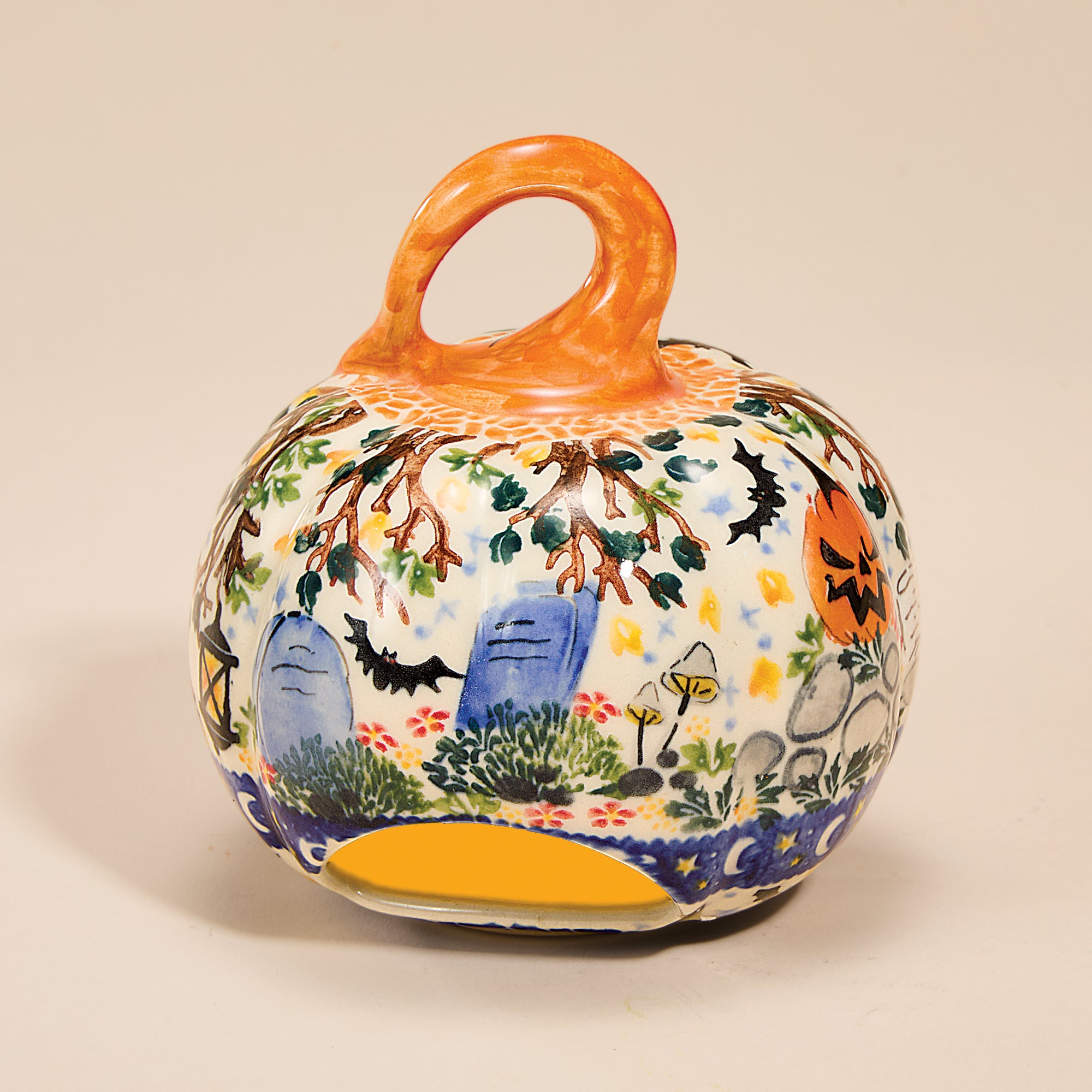 Polish Pottery Fright Night Mini Jack Luminary (Preorder)