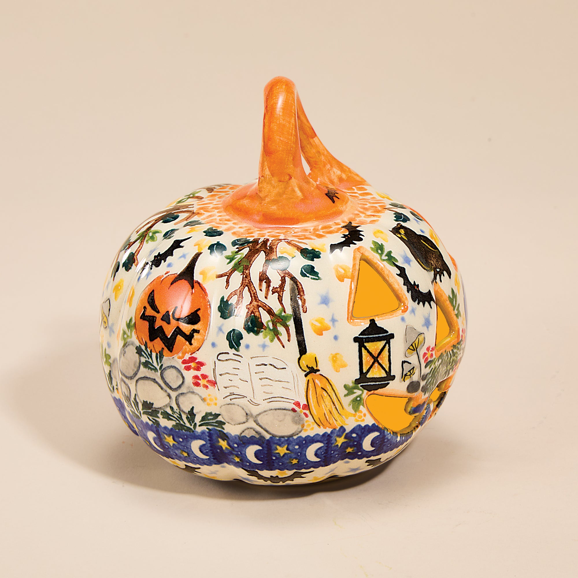 Polish Pottery Fright Night Mini Jack Luminary (Preorder)