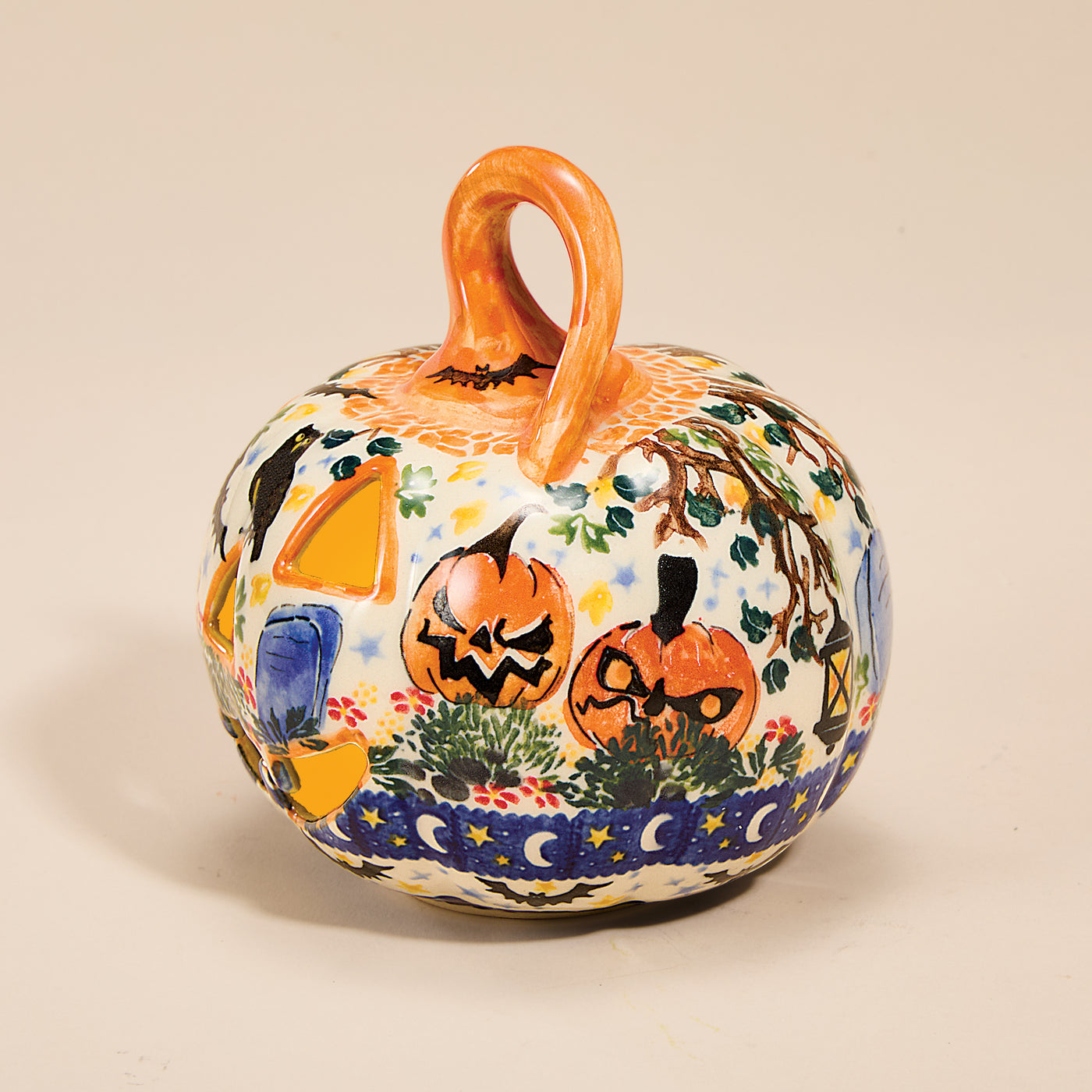 Polish Pottery Fright Night Mini Jack Luminary (Preorder)