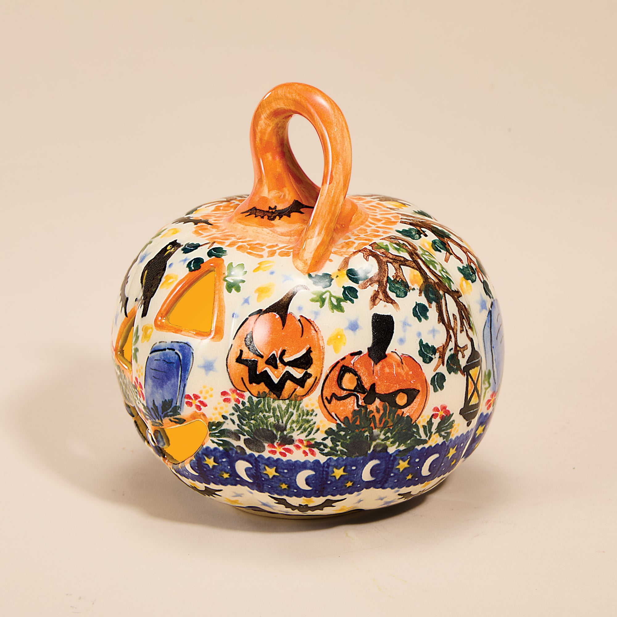 Polish Pottery Fright Night Mini Jack Luminary (Preorder)