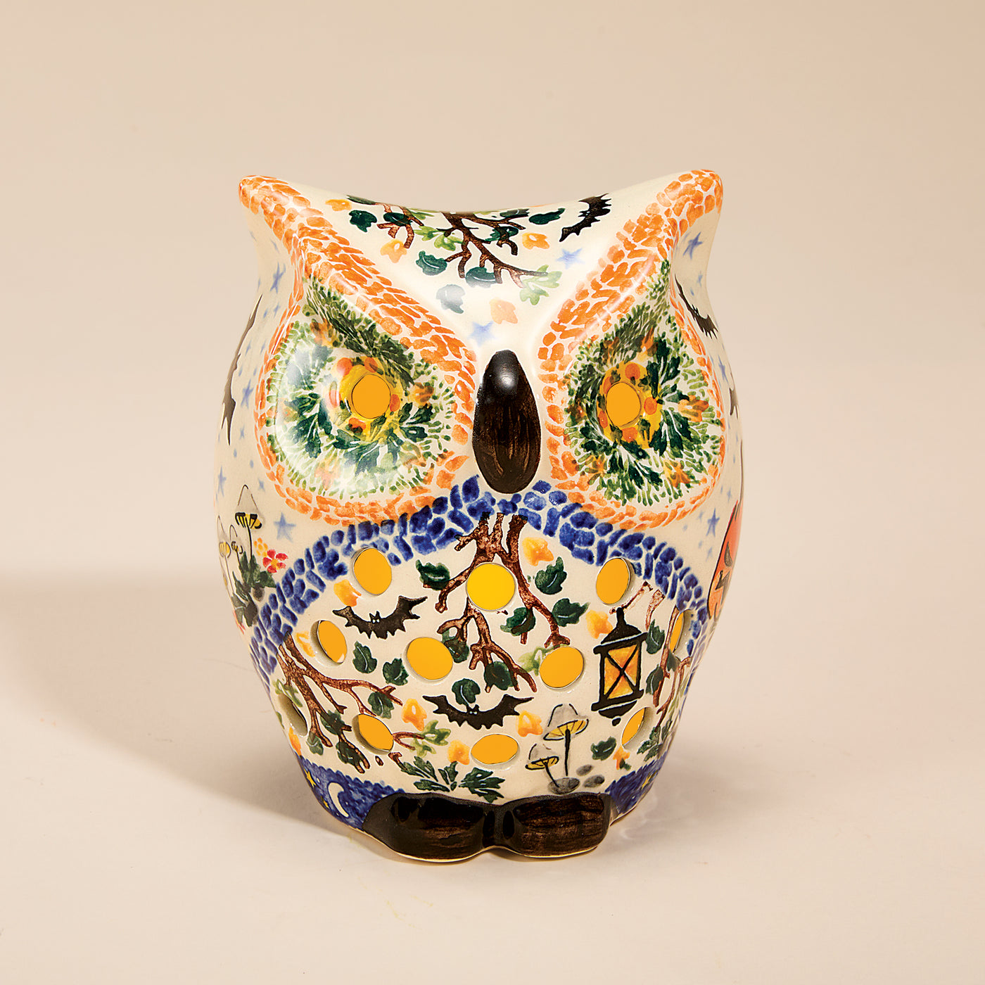 Polish Pottery Fright Night Owl Luminary (Preorder)