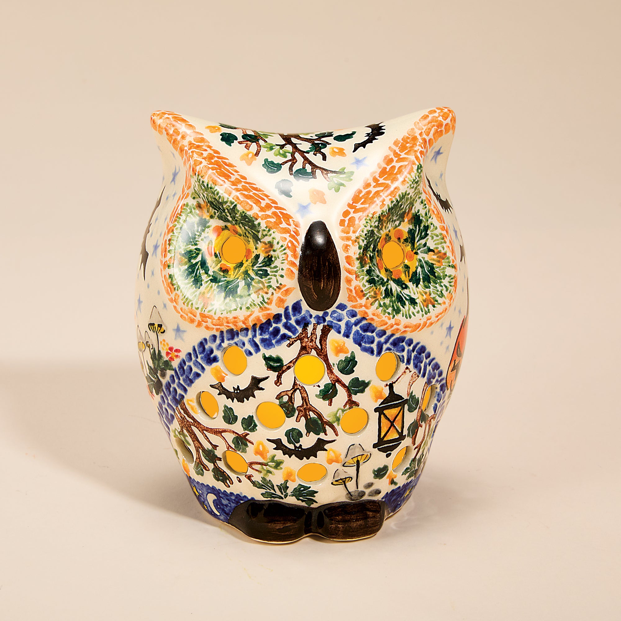 Polish Pottery Fright Night Owl Luminary (Preorder)