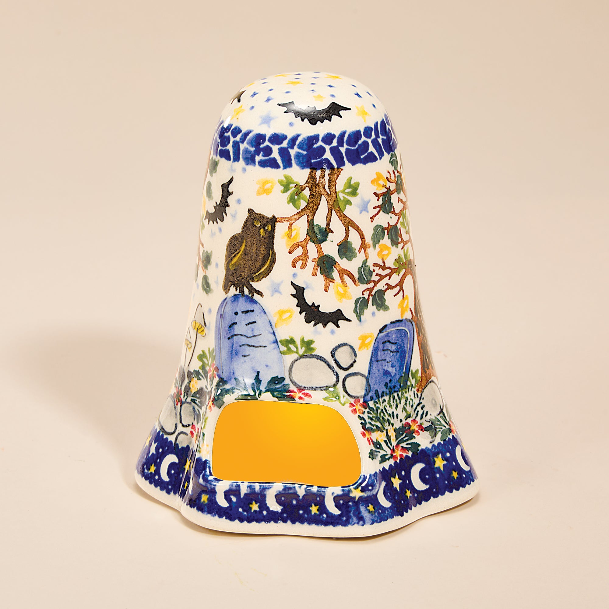 Polish Pottery Fright Night Treat or Treat Ghost Luminary (Preorder)