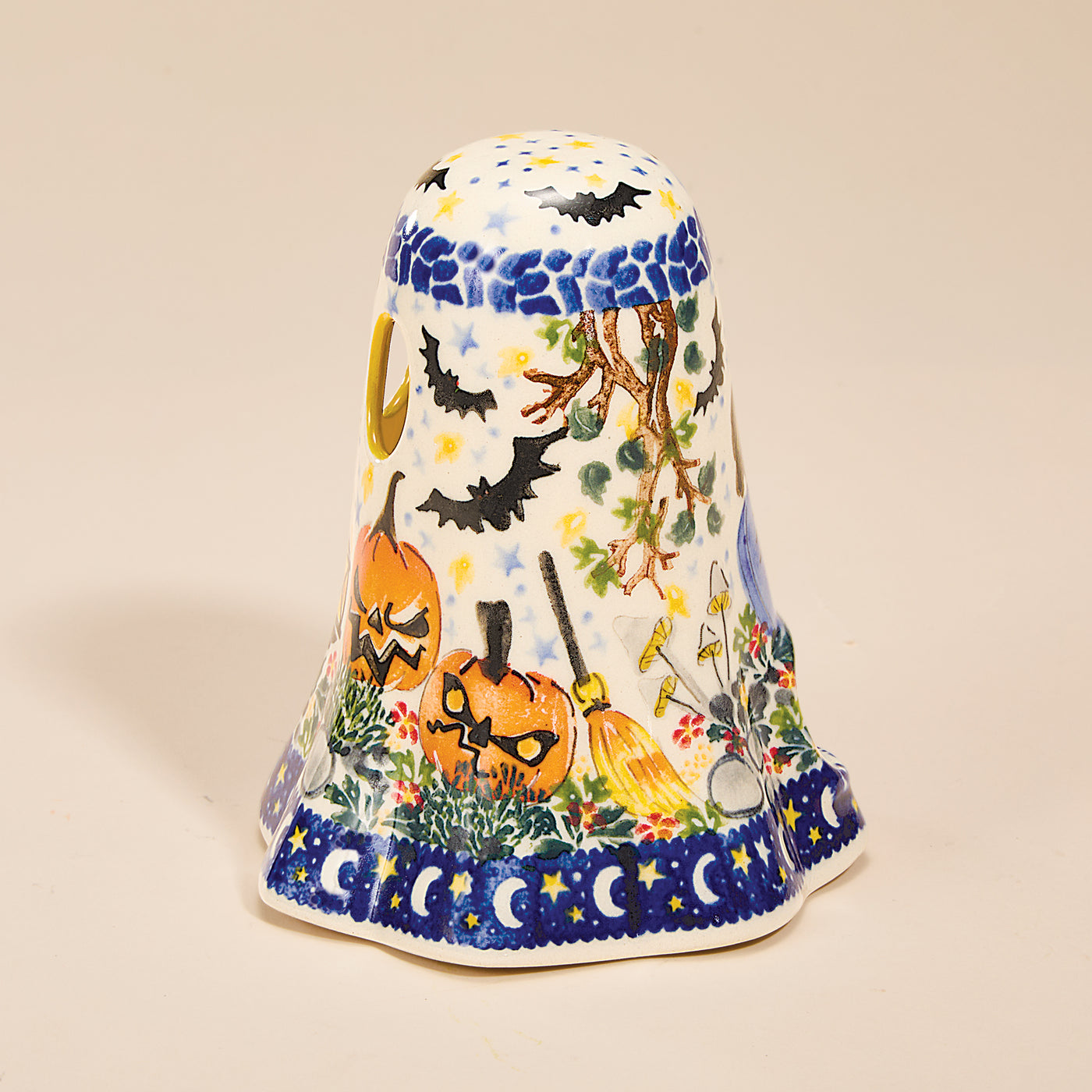 Polish Pottery Fright Night Treat or Treat Ghost Luminary (Preorder)