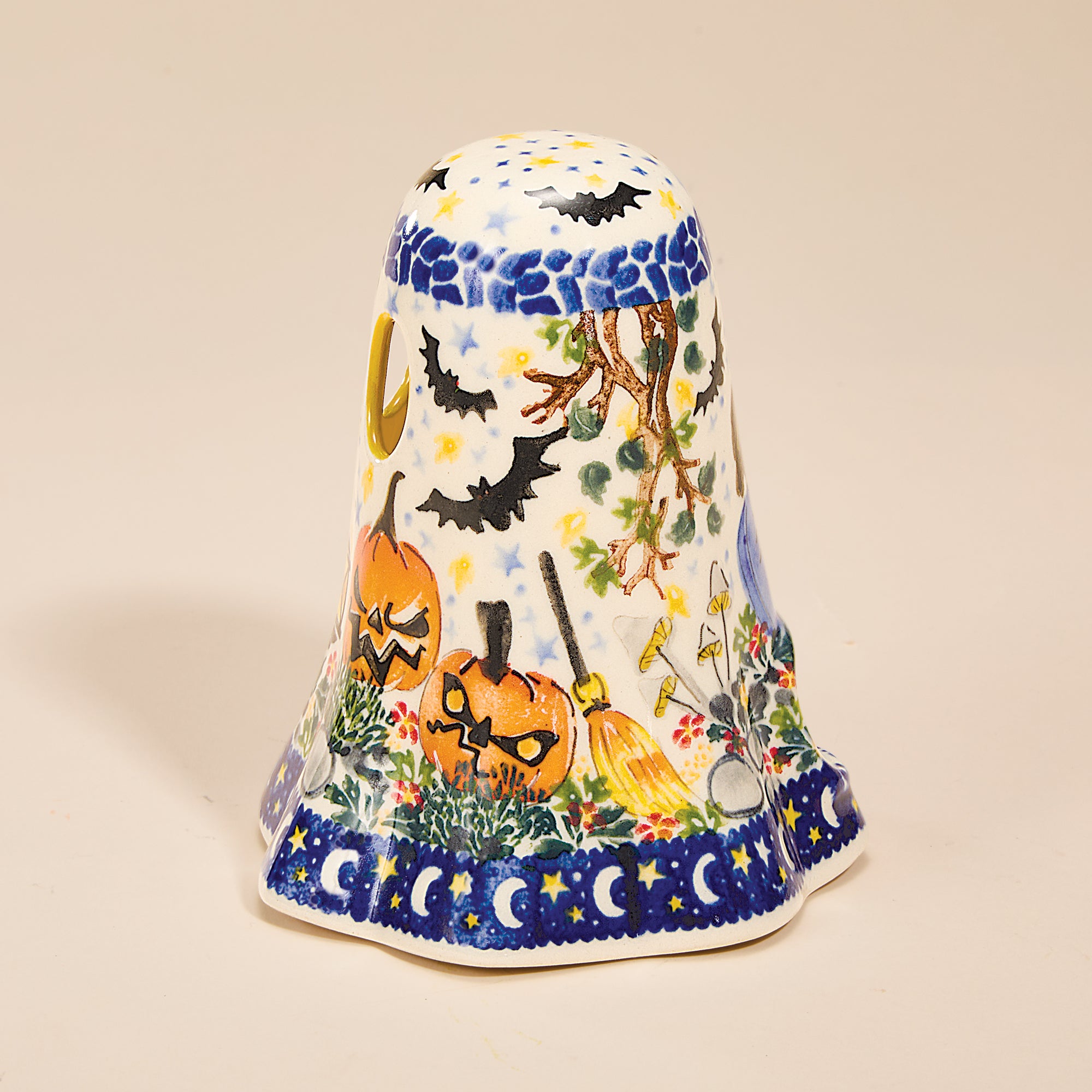 Polish Pottery Fright Night Treat or Treat Ghost Luminary (Preorder)