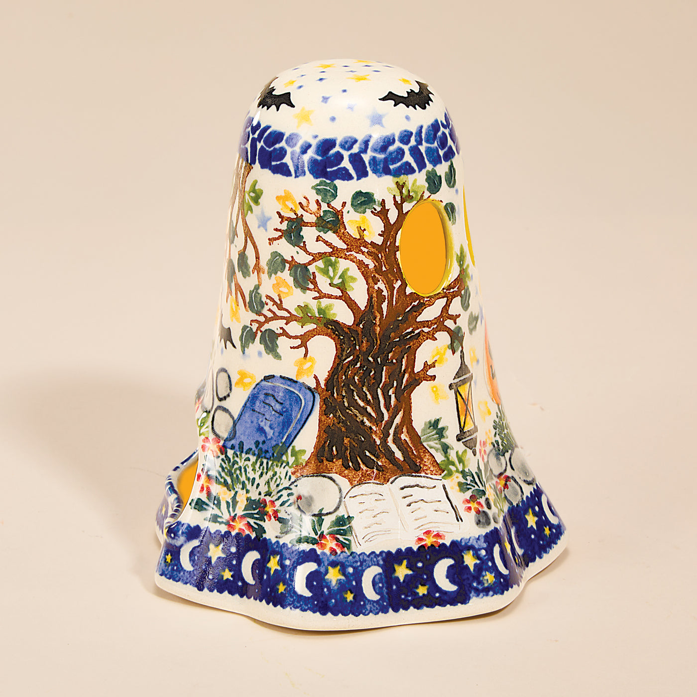 Polish Pottery Fright Night Treat or Treat Ghost Luminary (Preorder)