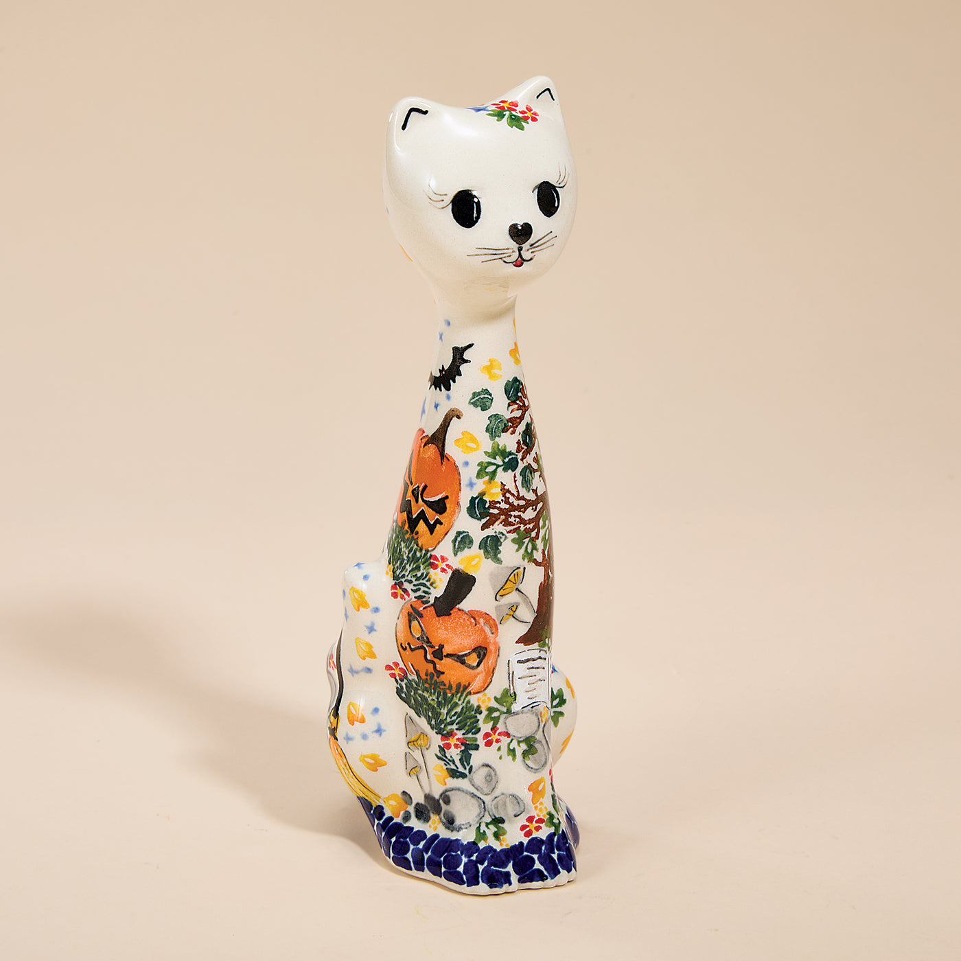 Polish Pottery Fright Night Cat Figurine (Preorder)