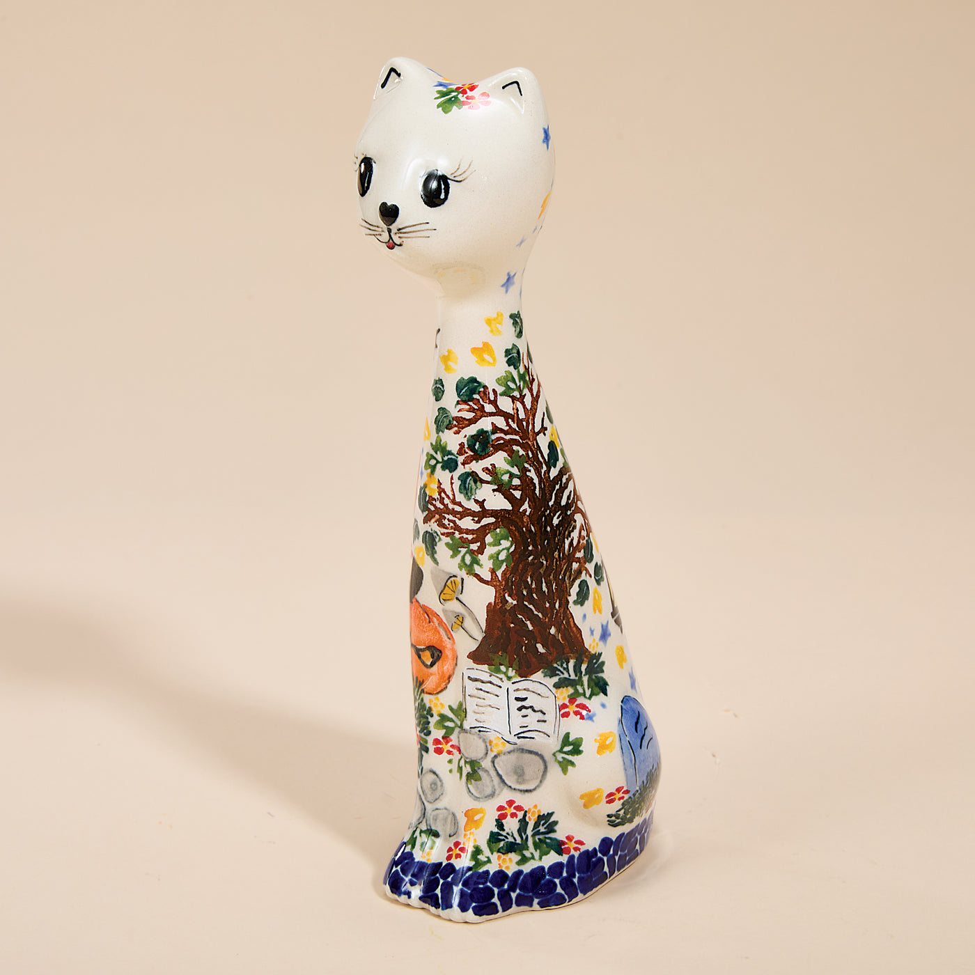 Polish Pottery Fright Night Cat Figurine (Preorder)