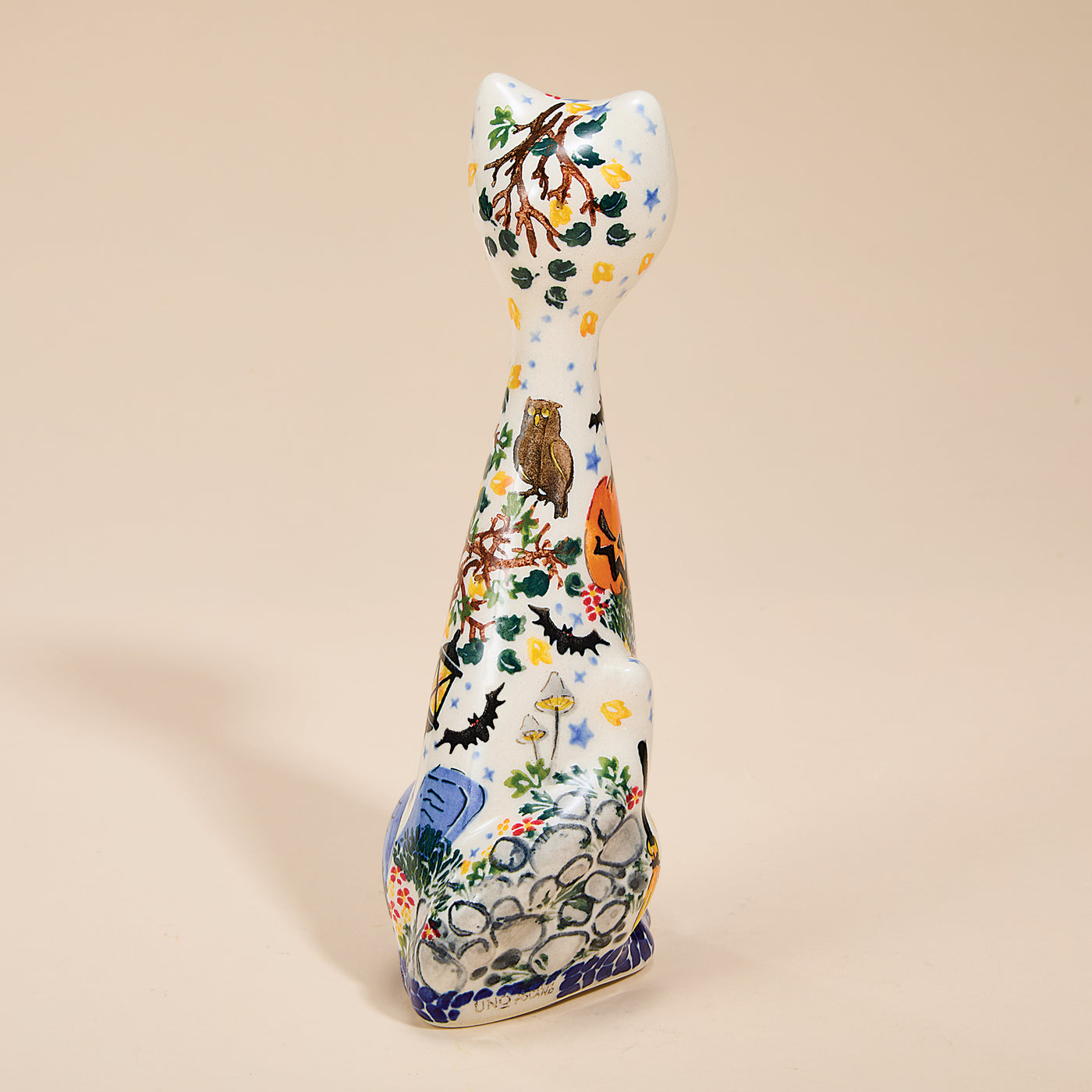 Polish Pottery Fright Night Cat Figurine (Preorder)