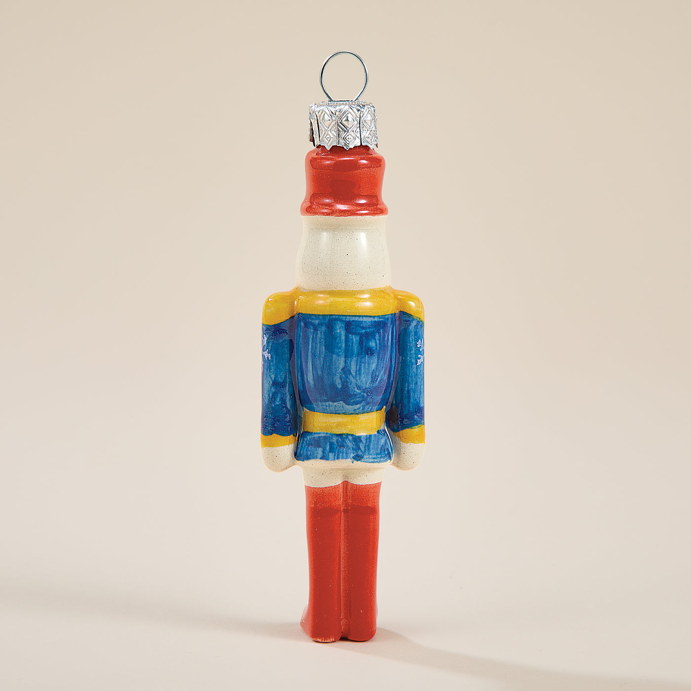 Polish Pottery Toyland Blue Nutcracker Ornament