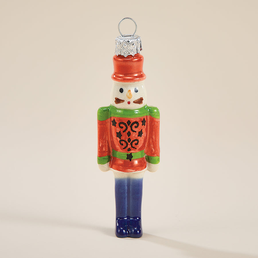 Polish Pottery Toyland Red Nutcracker Ornament