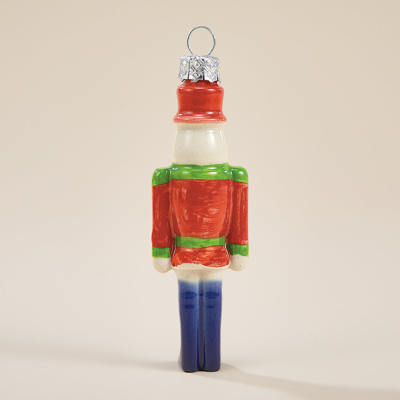 Polish Pottery Toyland Red Nutcracker Ornament