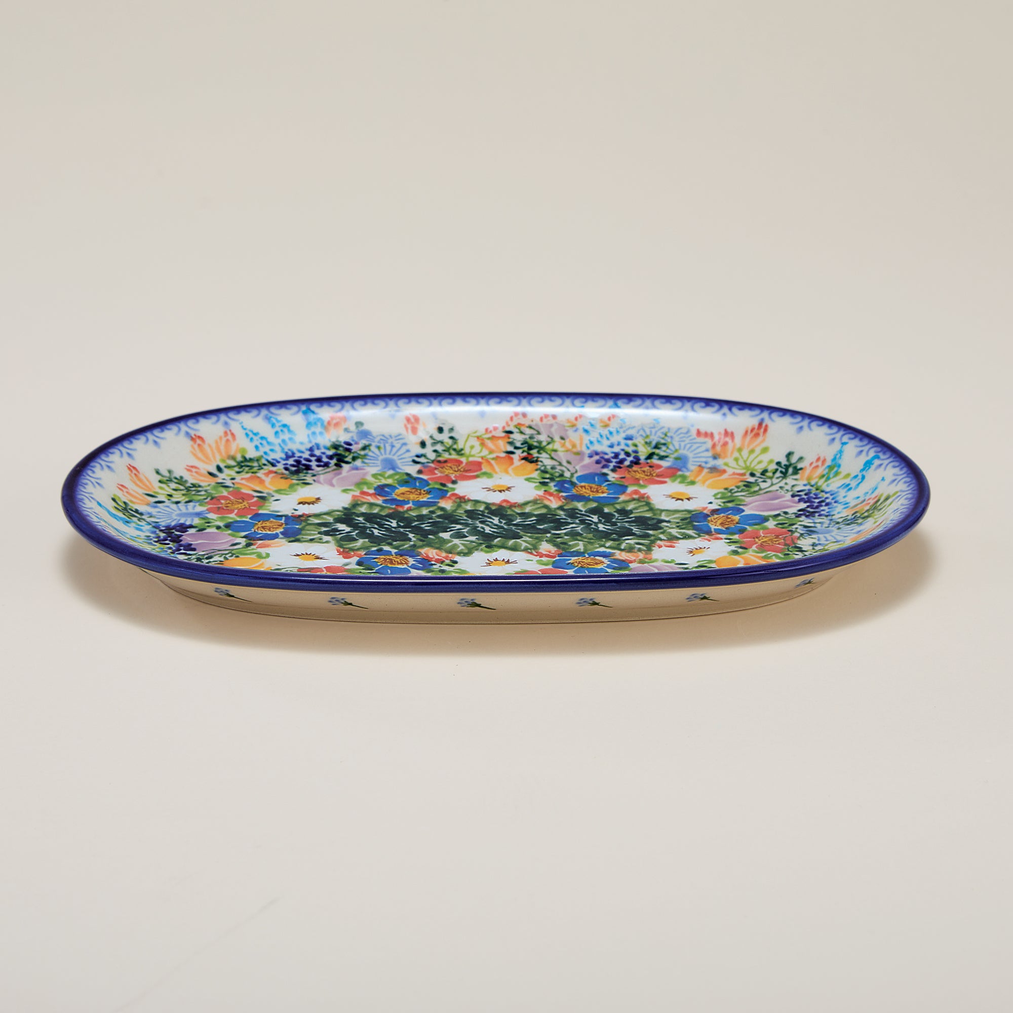 Polish Pottery Glorious Garden Oval Platter (Preorder)