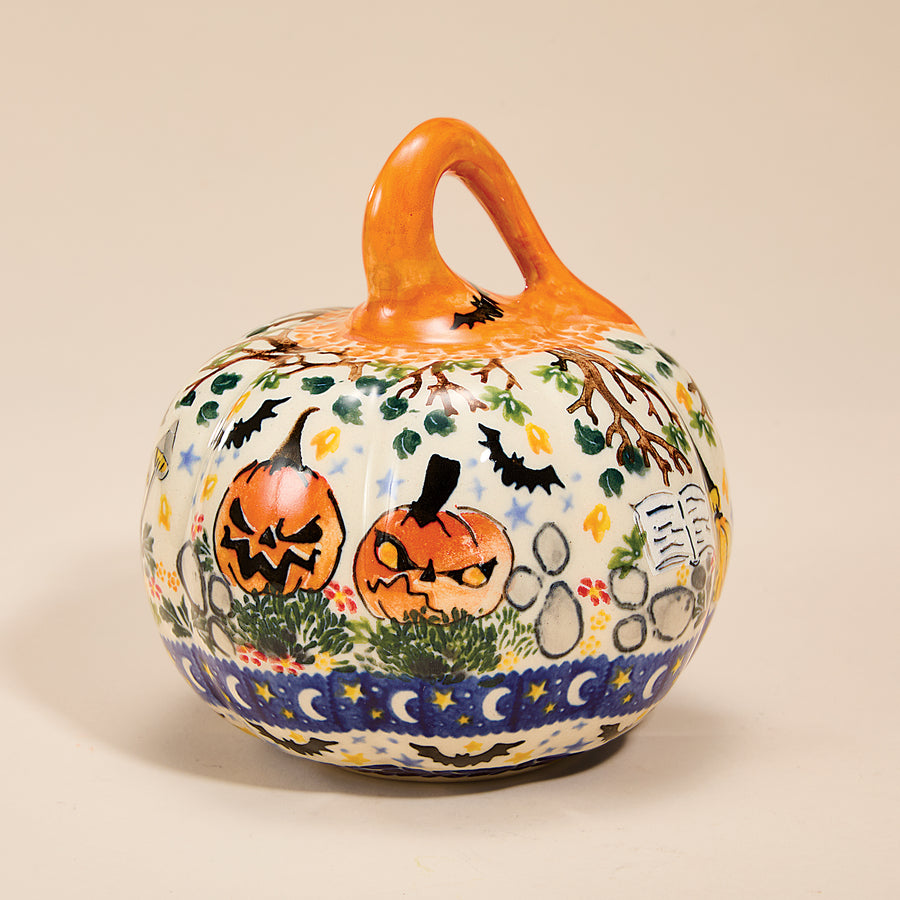 Polish Pottery Fright Night Mini Pumpkin (Preorder)