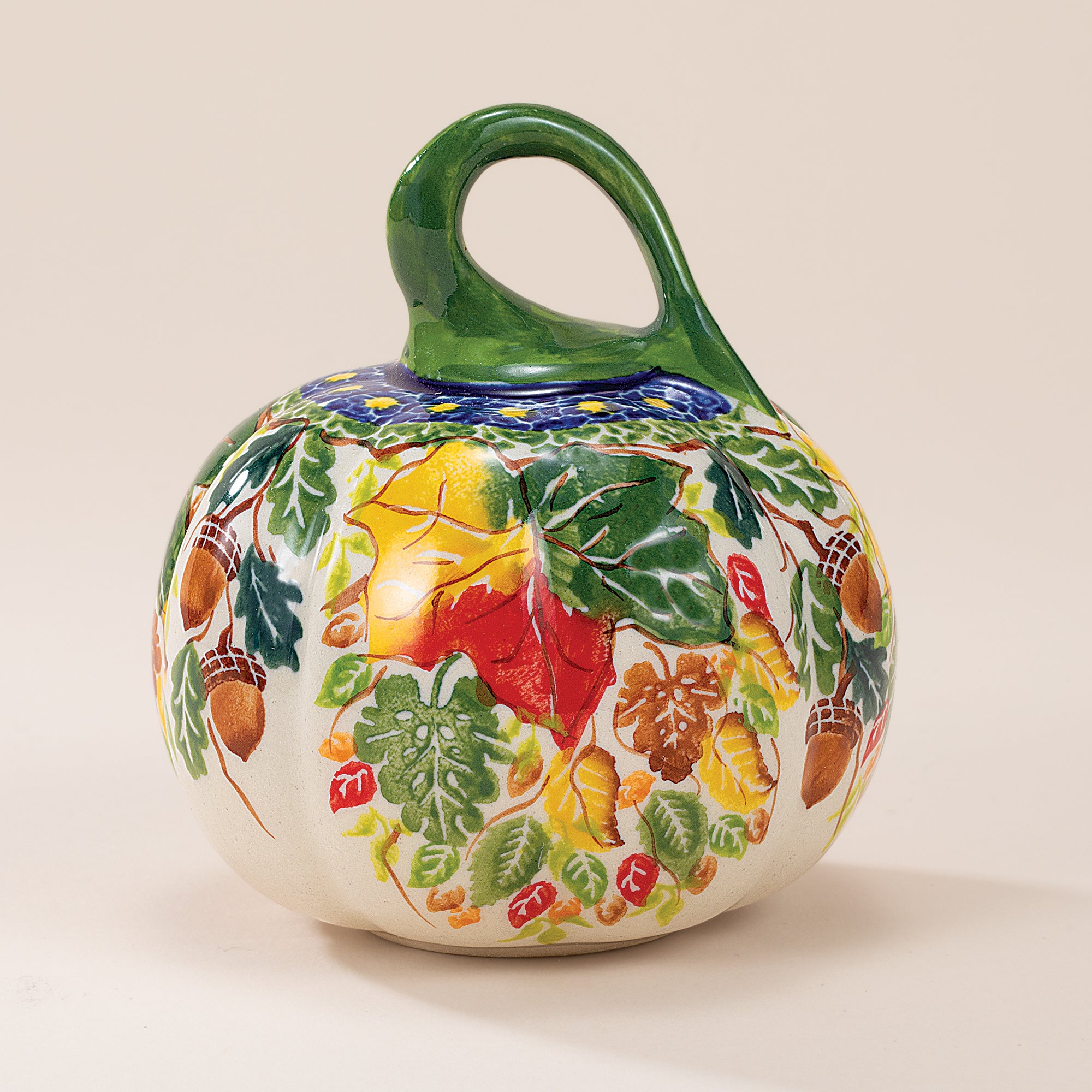 Polish Pottery Autumn Leaves Mini Pumpkin