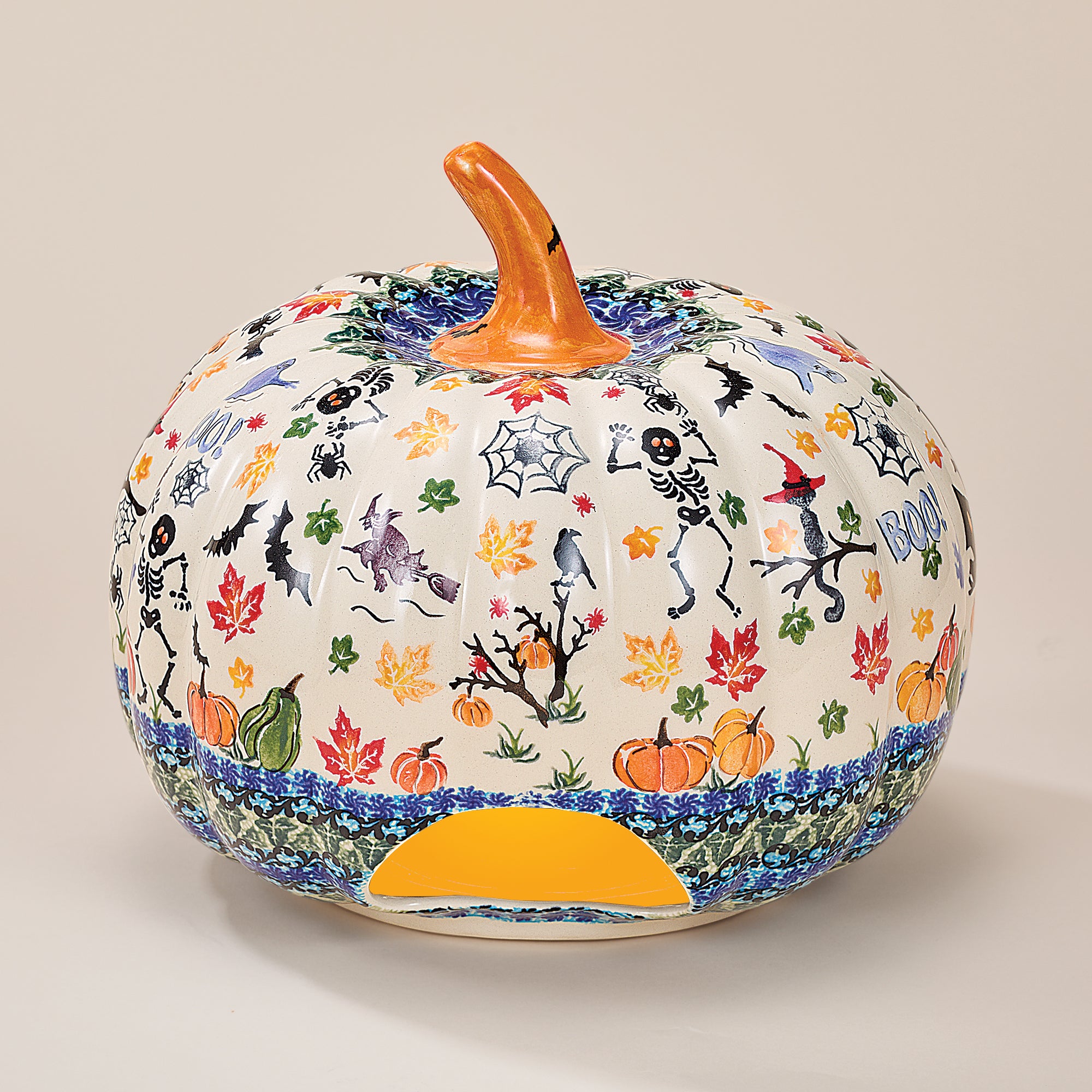 Polish Pottery Magic Moonlight Jack O' Lantern | Uno Alla Volta