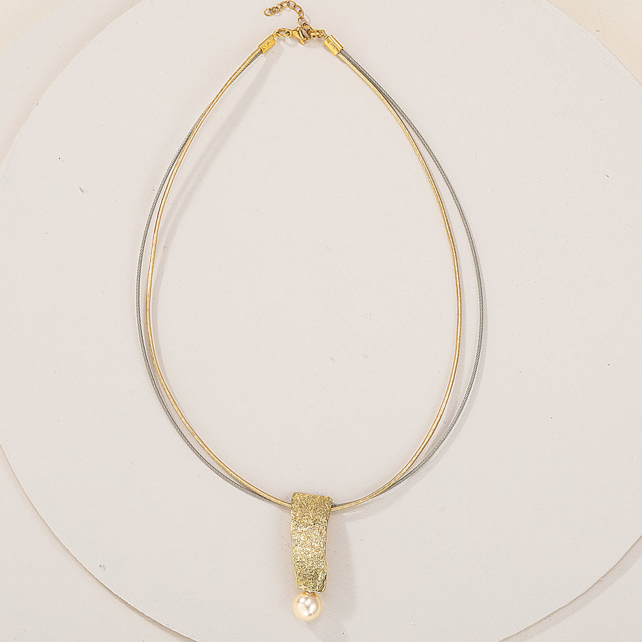 Oceans Apart White Glass Pearl Necklace (Preorder)