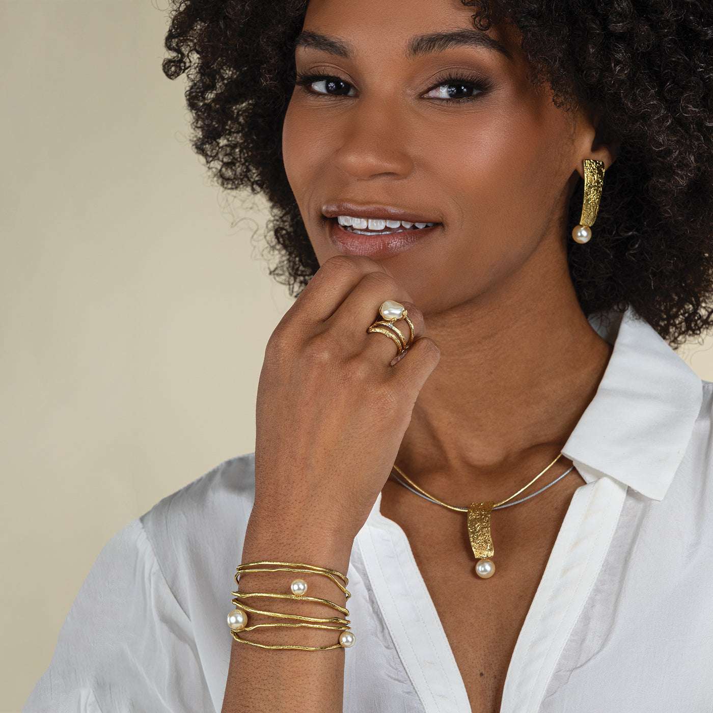 Oceans Apart White Glass Pearl Earrings (Preorder)