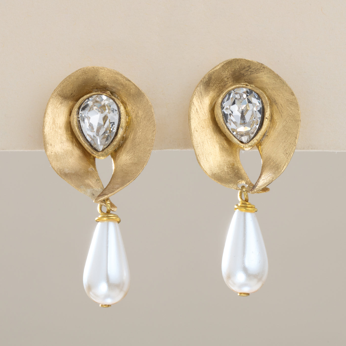 Pearl & Crystal Blooms Statement Earrings