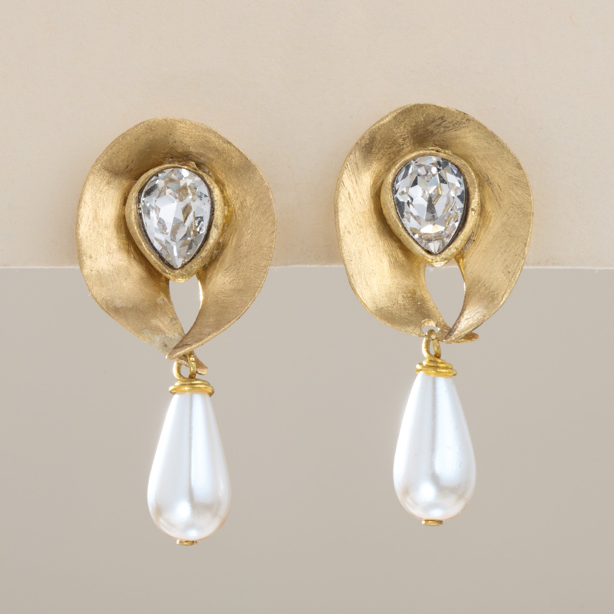 Pearl & Crystal Blooms Statement Earrings