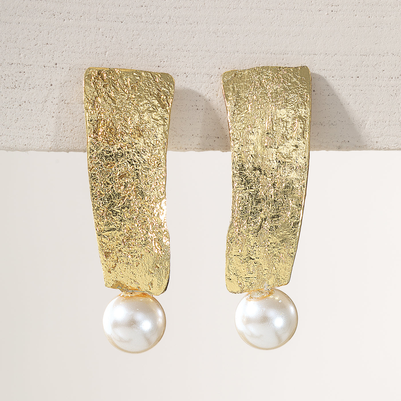 Oceans Apart White Glass Pearl Earrings (Preorder)