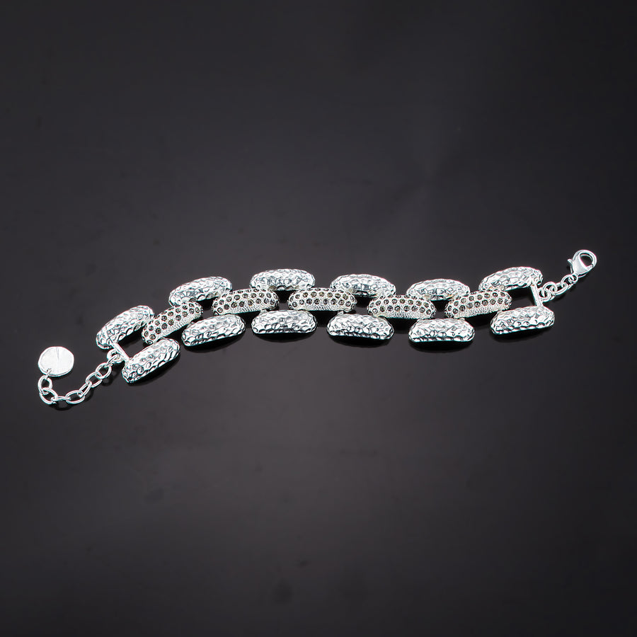 Embellished Elegance Silver Bracelet