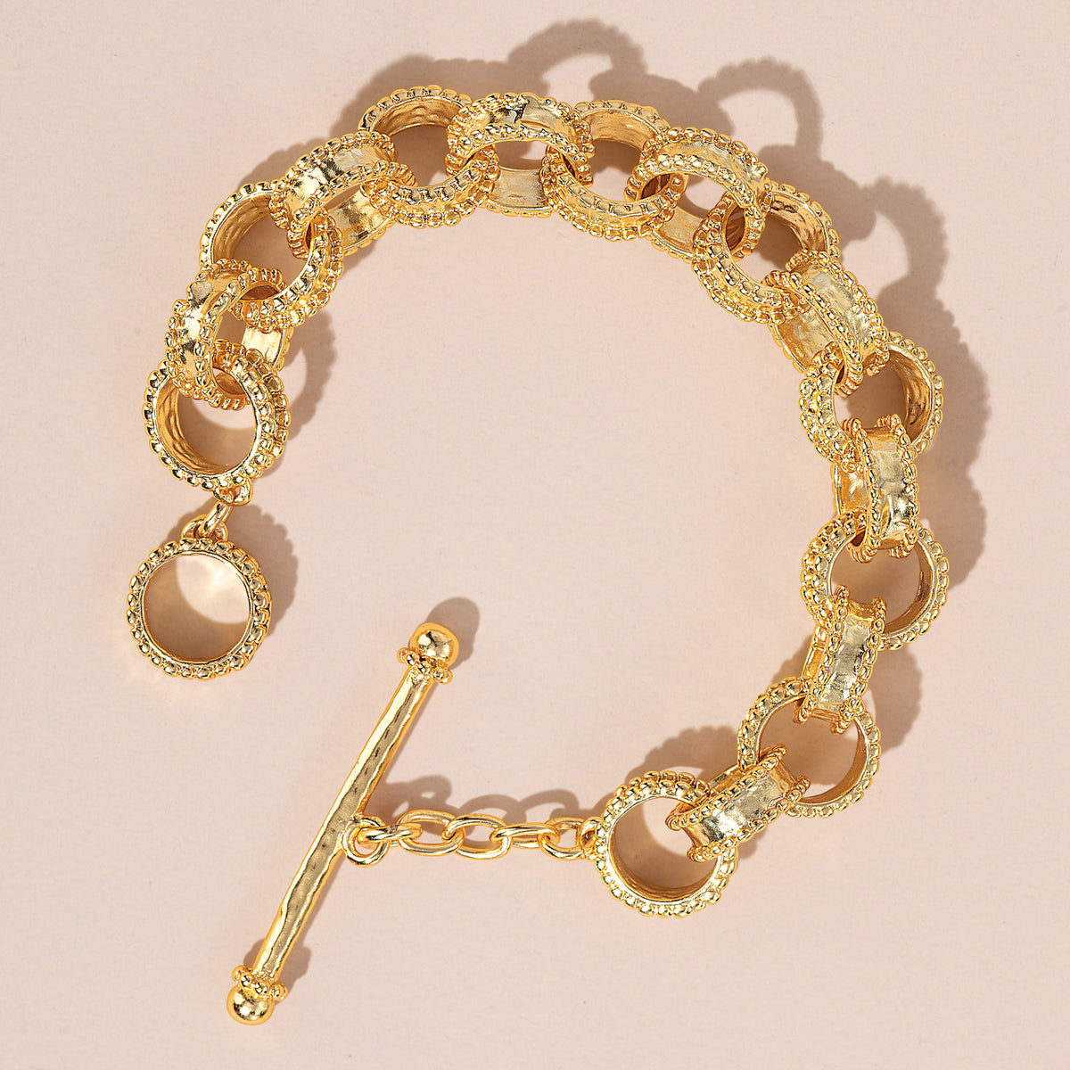 Gilded Textures Dotted Links Bracelet