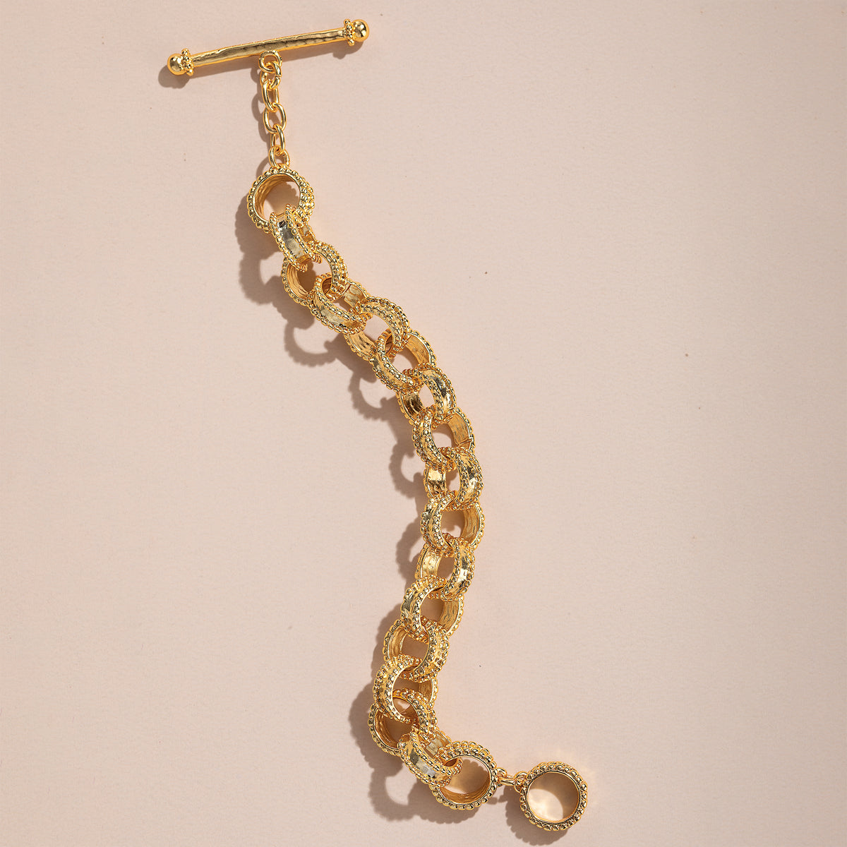 Gilded Textures Dotted Links Bracelet