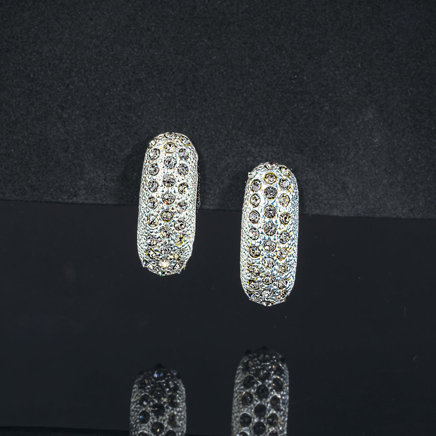 Embellished Elegance Silver Earrings
