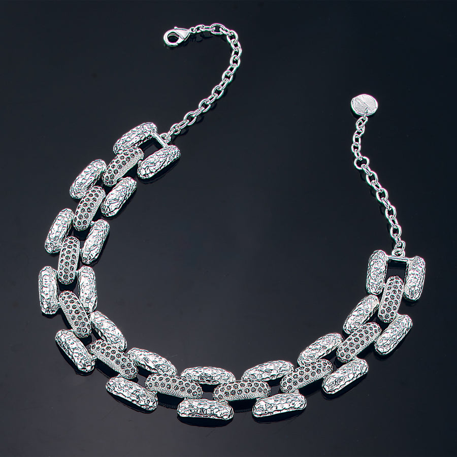 Embellished Elegance Silver Necklace