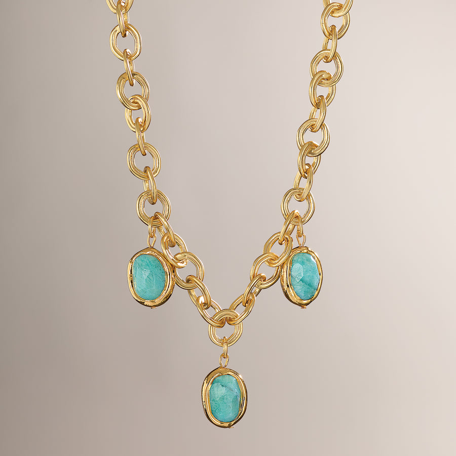 Simply Striking Amazonite Drop Necklace