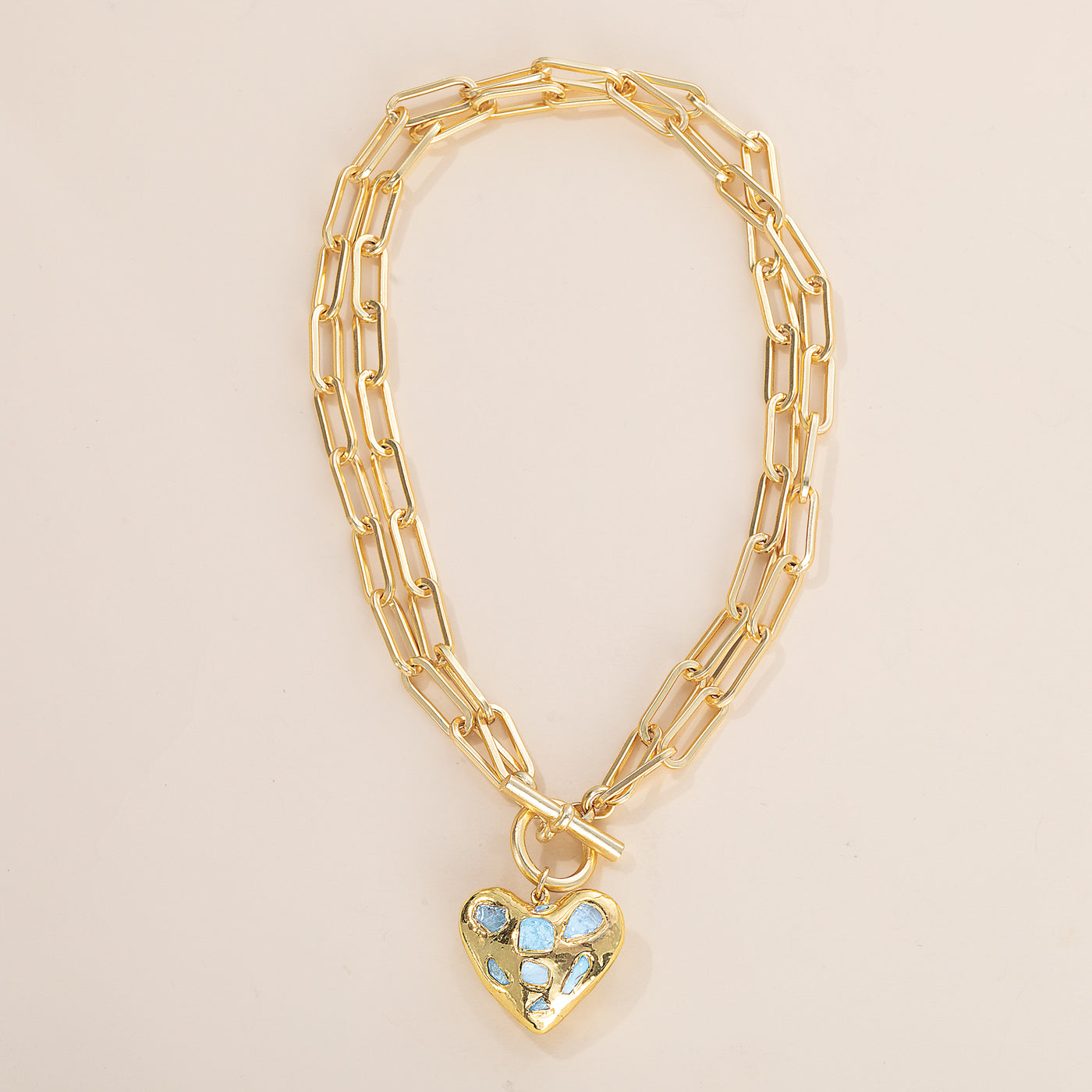 Luxe & Linked Amazonite Heart Pendant Necklace