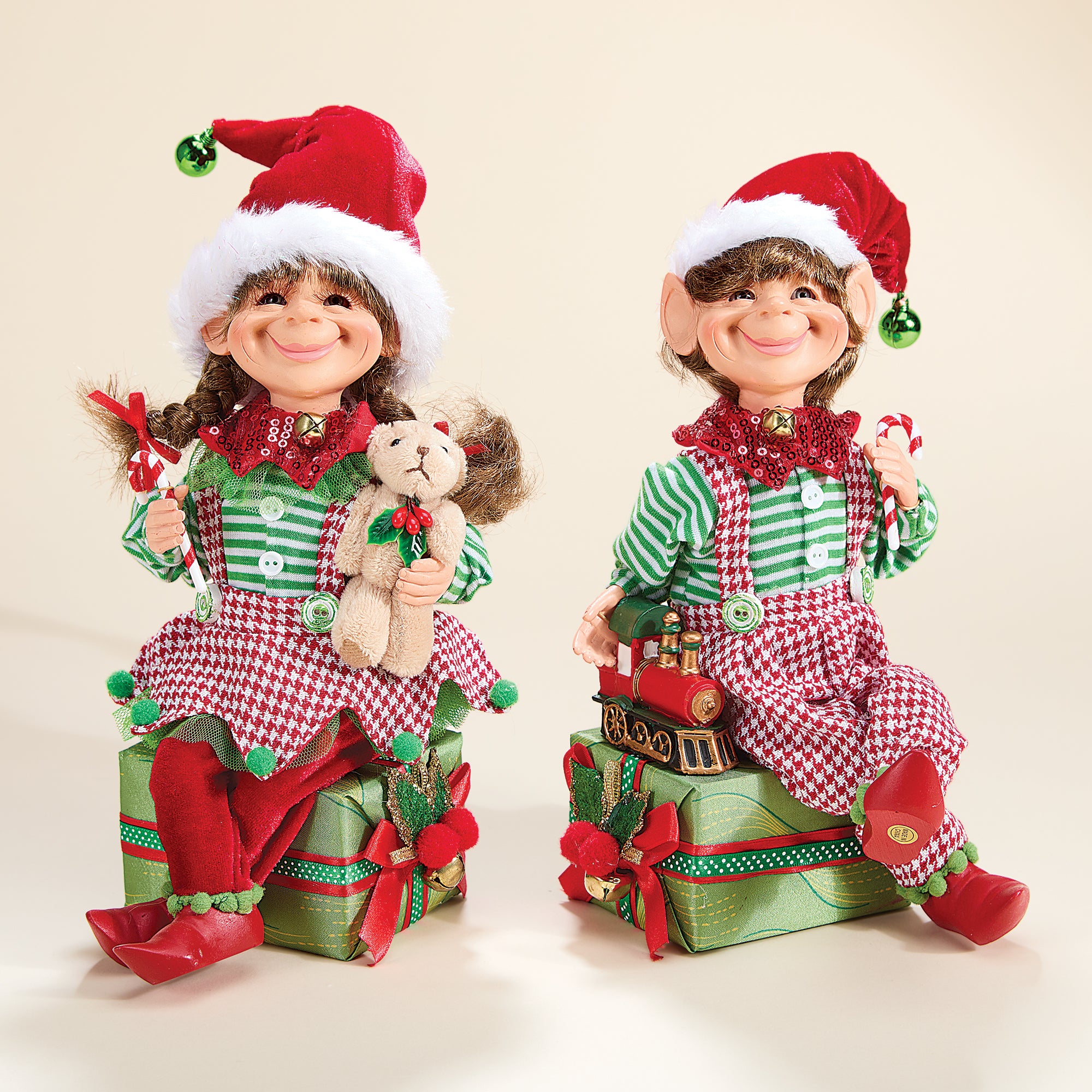 Jingle & Belle Christmas Elf Figurines, Set of 2 (Preorder)