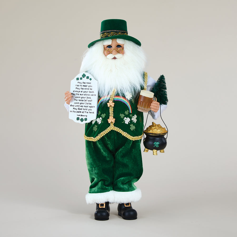 Irish Pot of Gold Santa Sculpture (Preorder)
