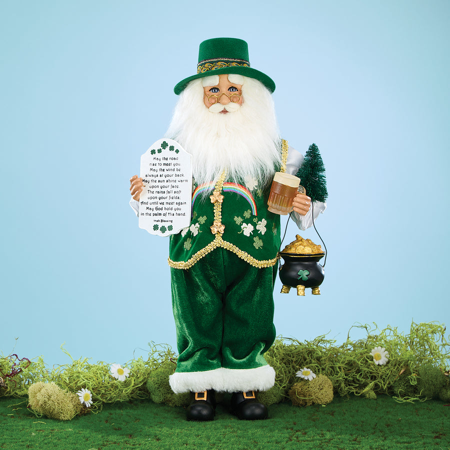 Irish Pot of Gold Santa Sculpture (Preorder)