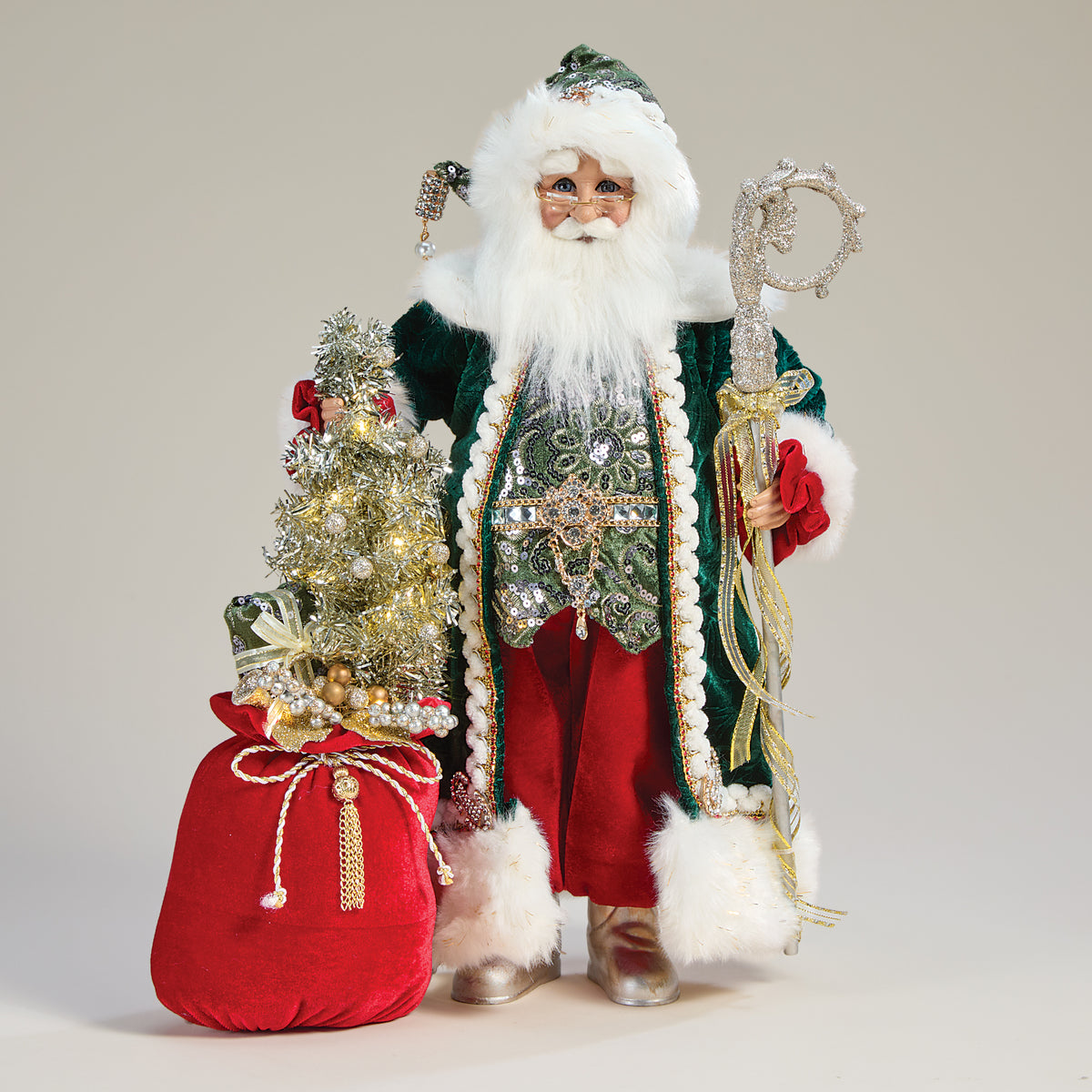 Lighted Sparkling Santa Sculpture