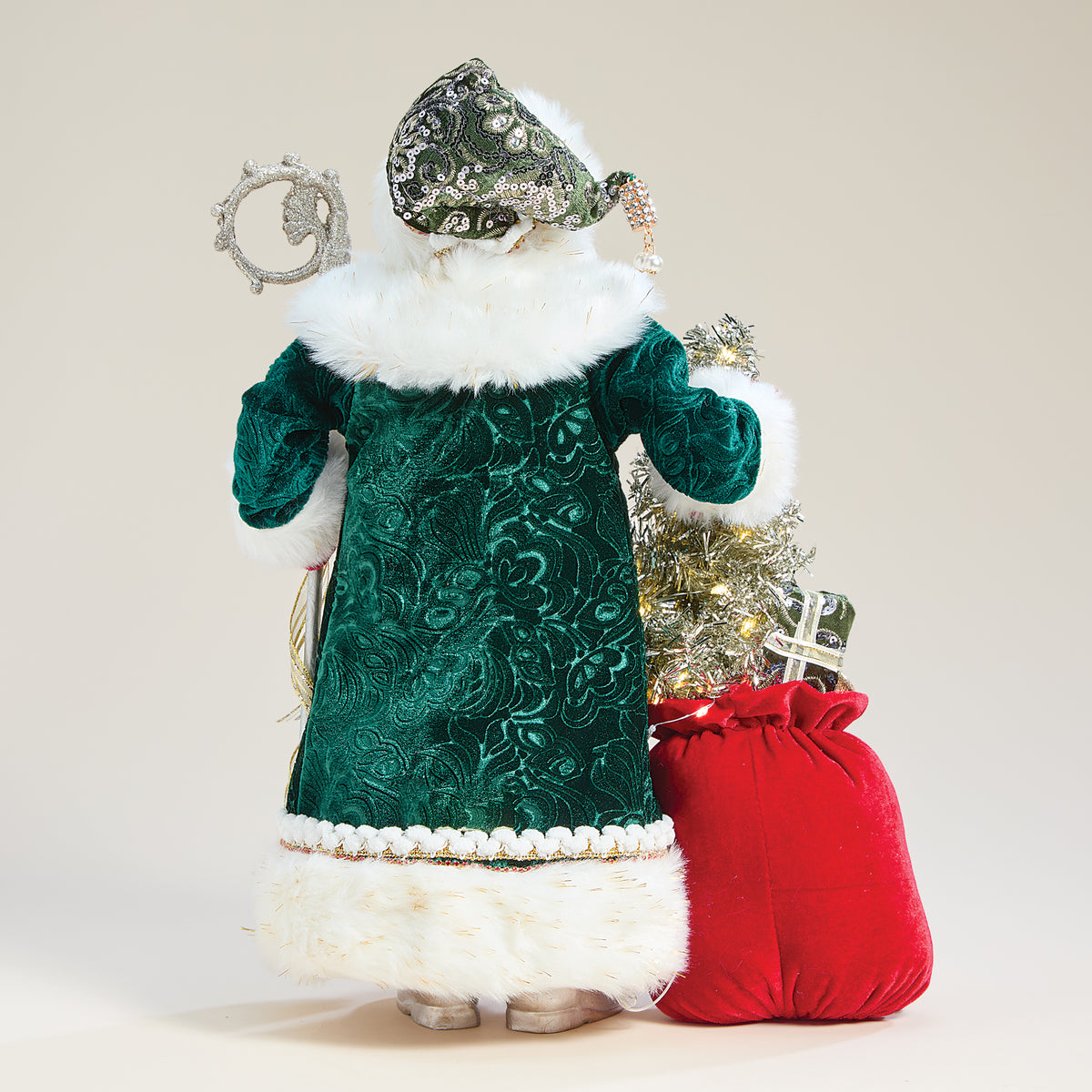 Lighted Sparkling Santa Sculpture