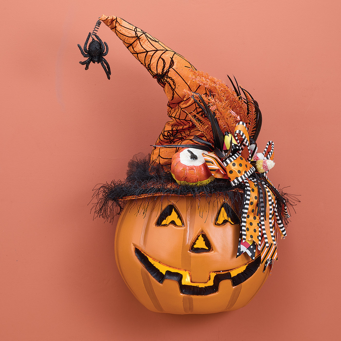 Lighted Candy Corn Jack O' Lantern Wall Art