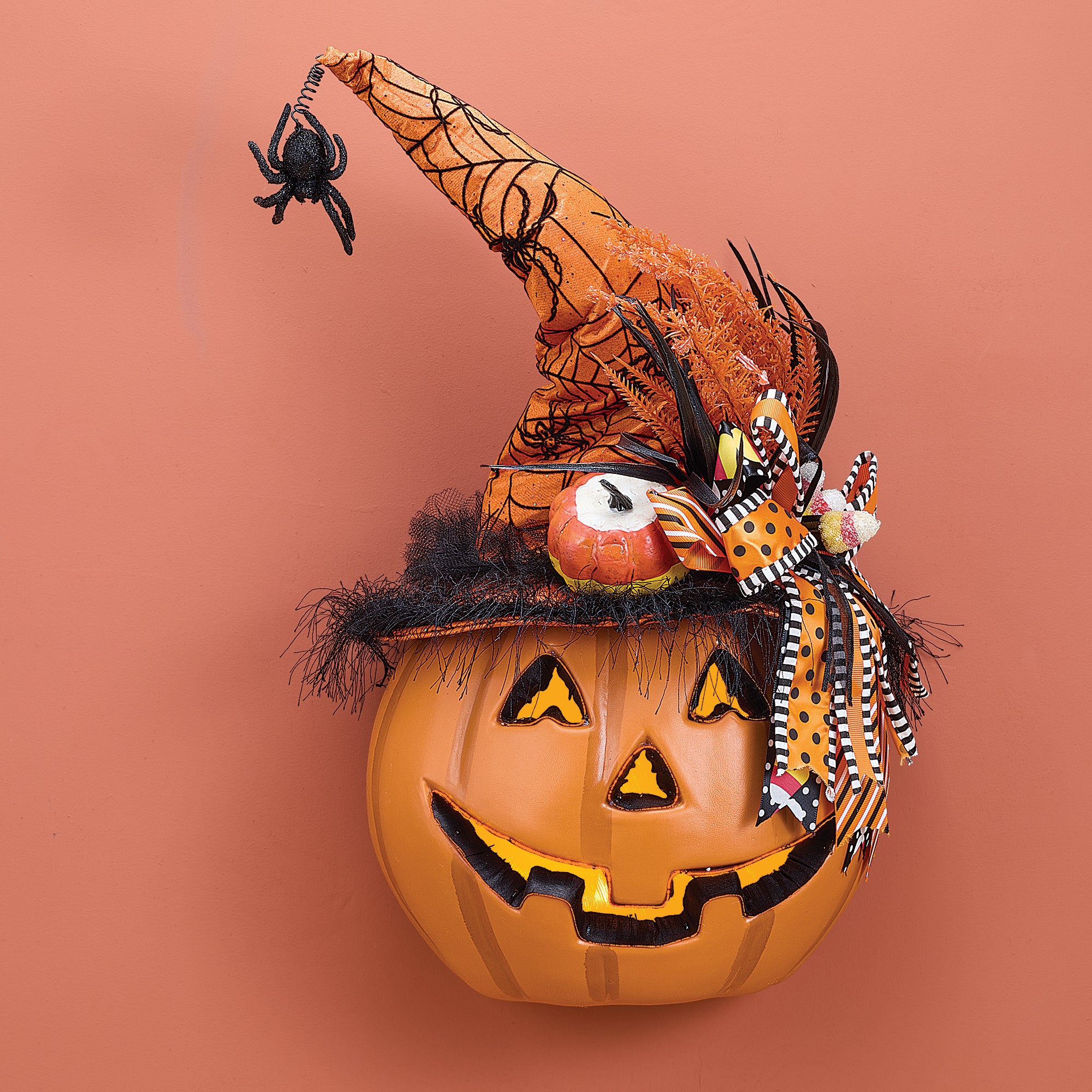 Lighted Candy Corn Jack O' Lantern Wall Art