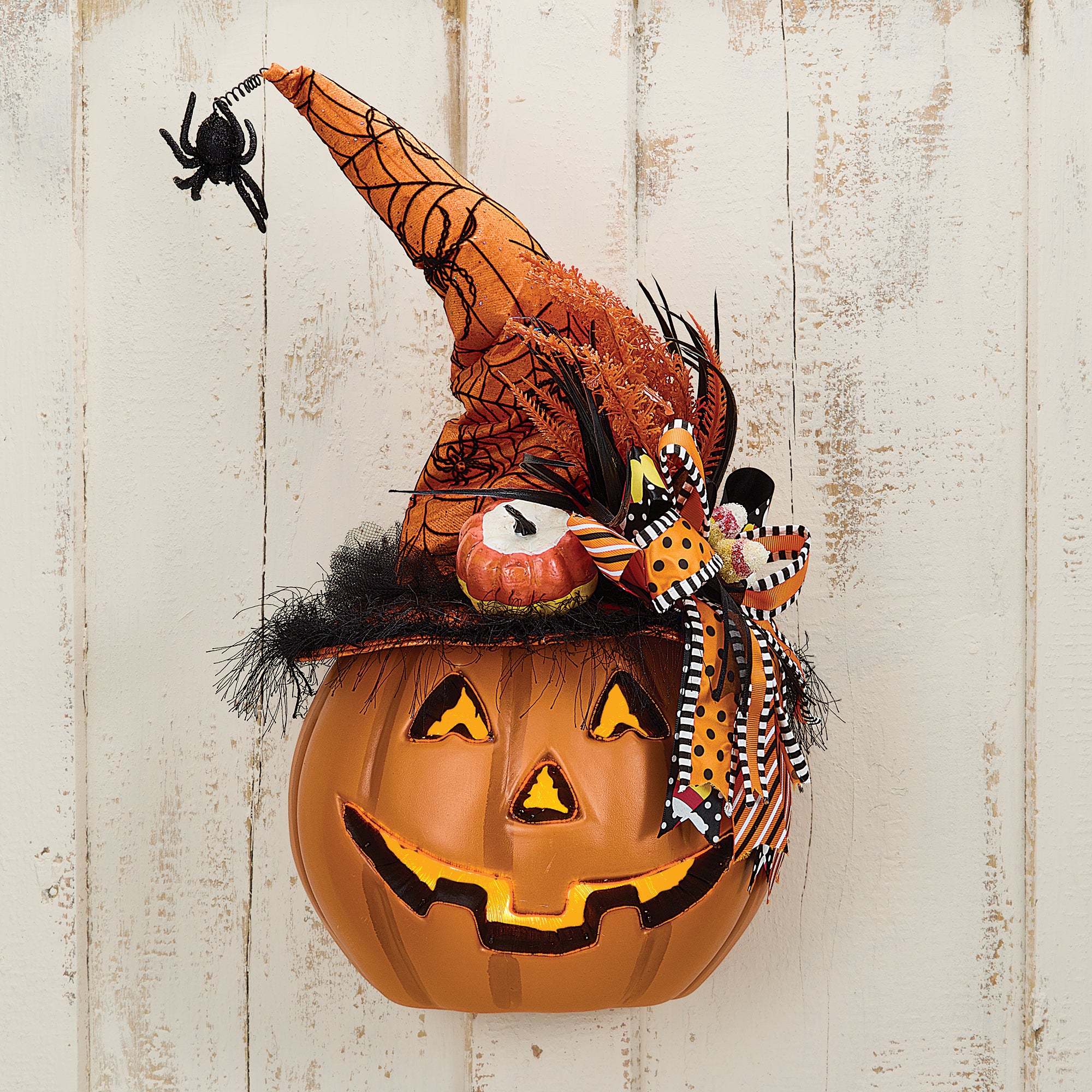 Lighted Candy Corn Jack O' Lantern Wall Art