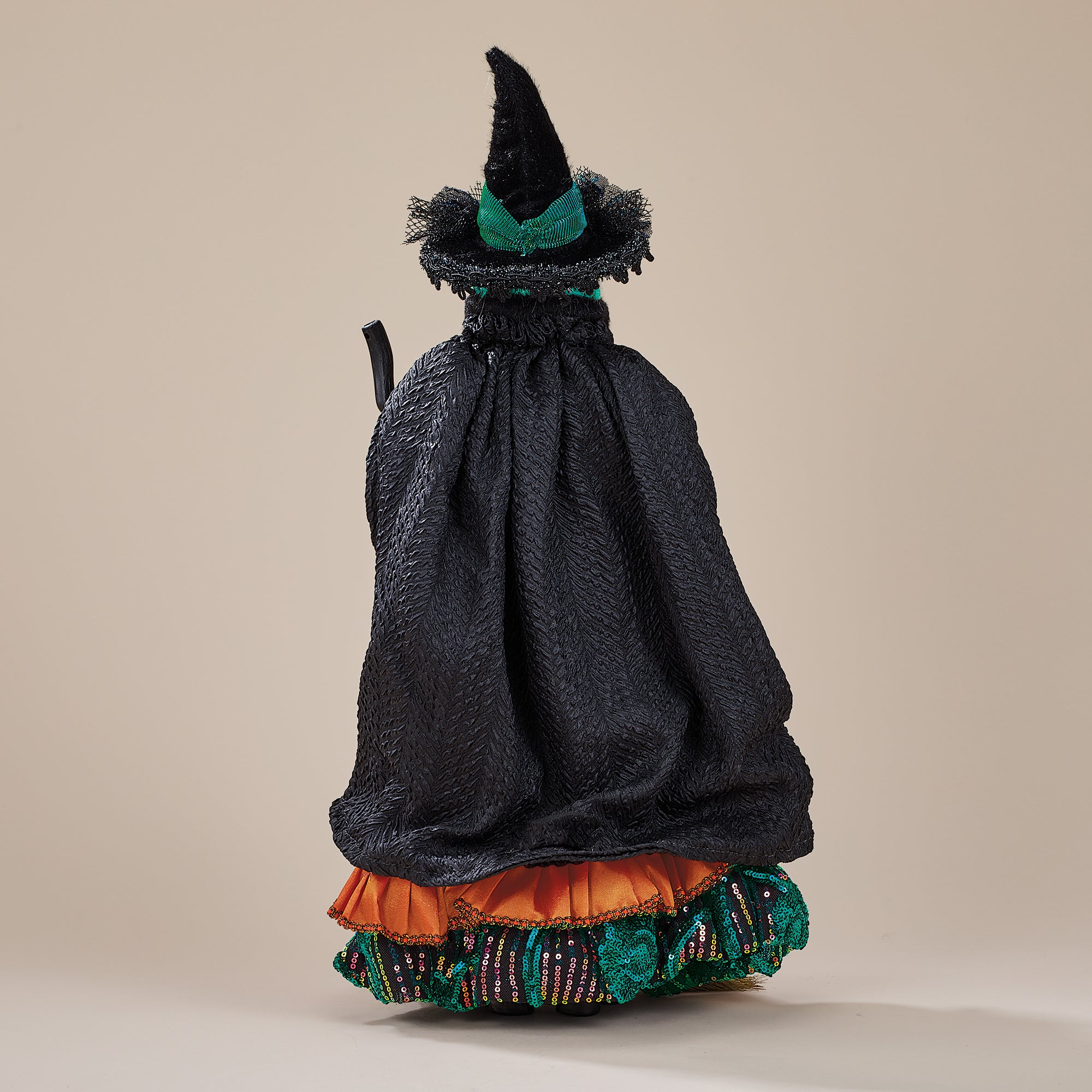 Lighted Cauldron Witch Sculpture